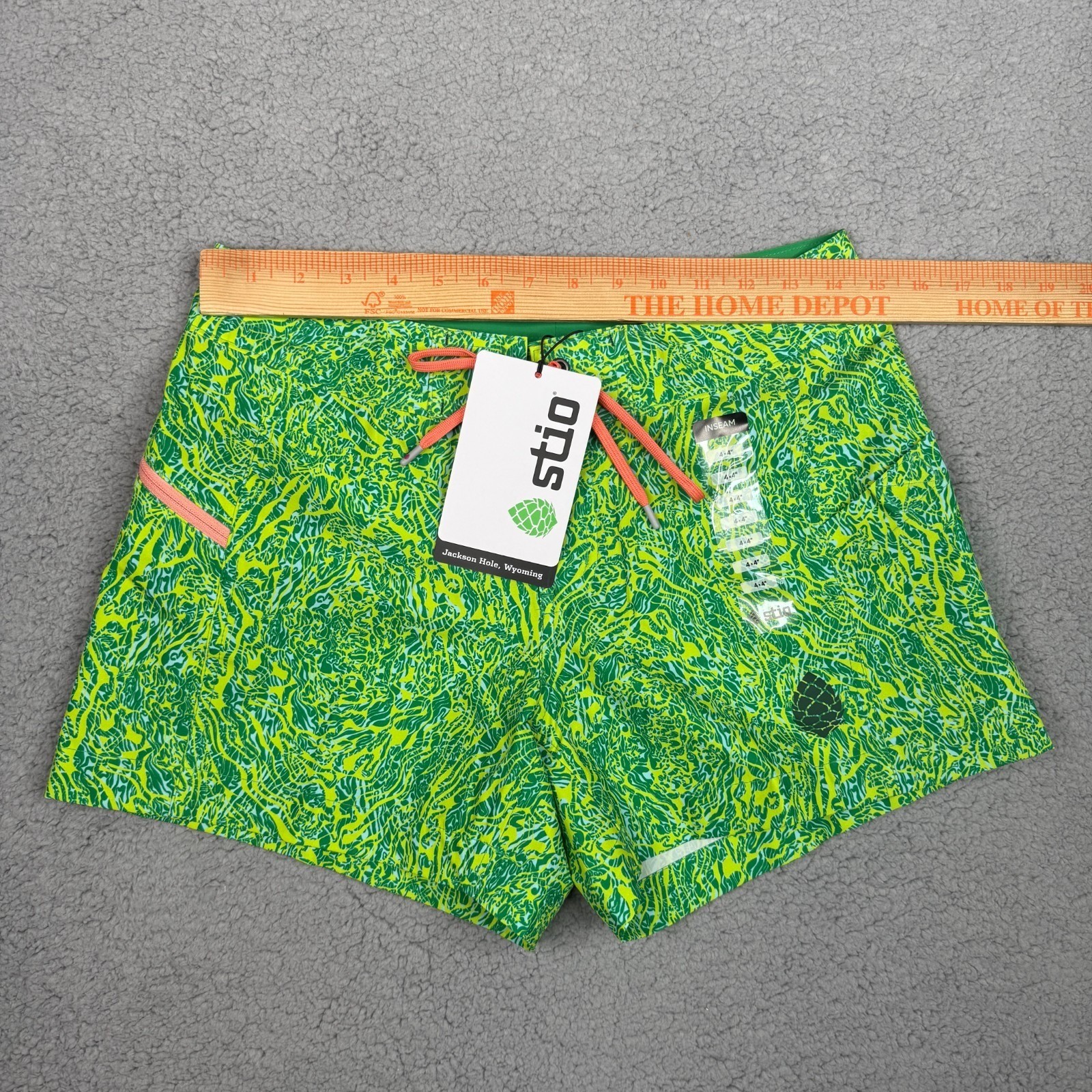 Stio CFS Board Short Womens 4 Green Waves 4″ Swim Hiking Beach UPF Quick Dry NWT