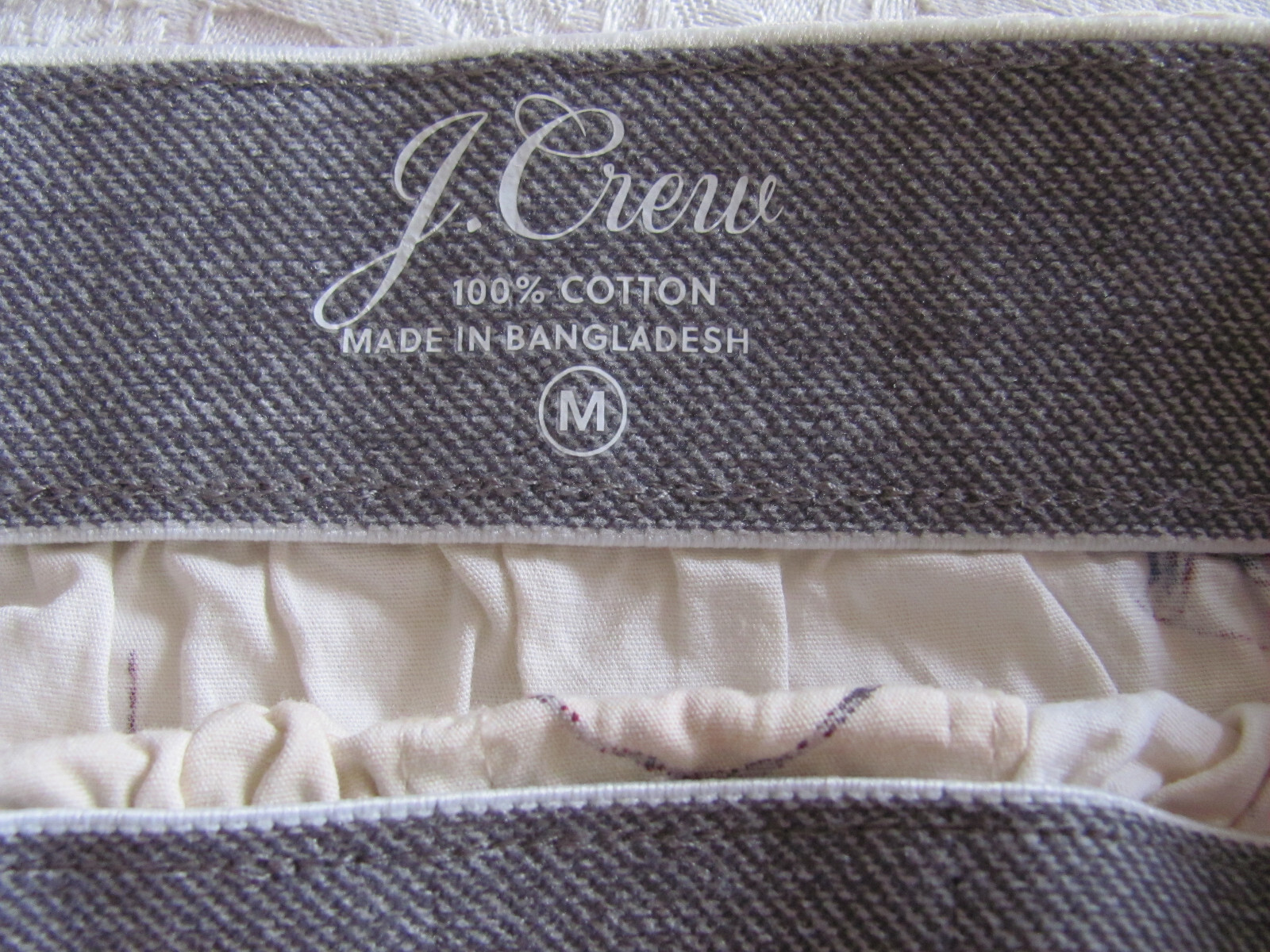 J Crew Boxers Watercolor Ocean-Crabs, Boats-Natural-Woven Cotton-Men’s M (32-34)