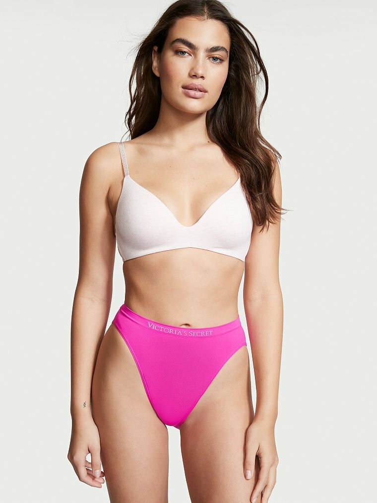 XXL Hot Pink SEAMLESS NOSHOW FULLBACK Victorias Secret HighLeg Waist Brief Panty