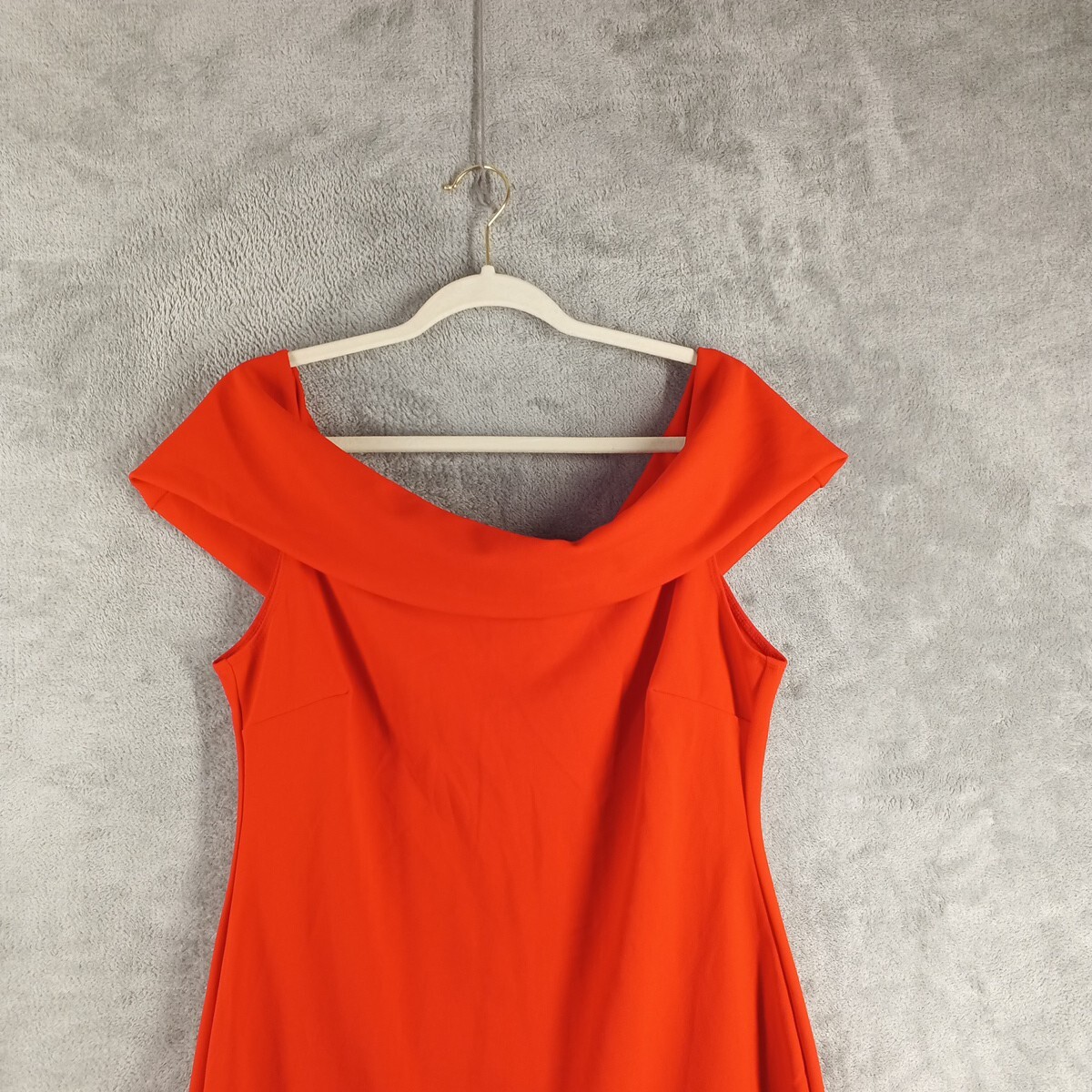 REBECCA B Sheath Red Dress Size 14 Women Off The Shoulder Knit Elegant Zip