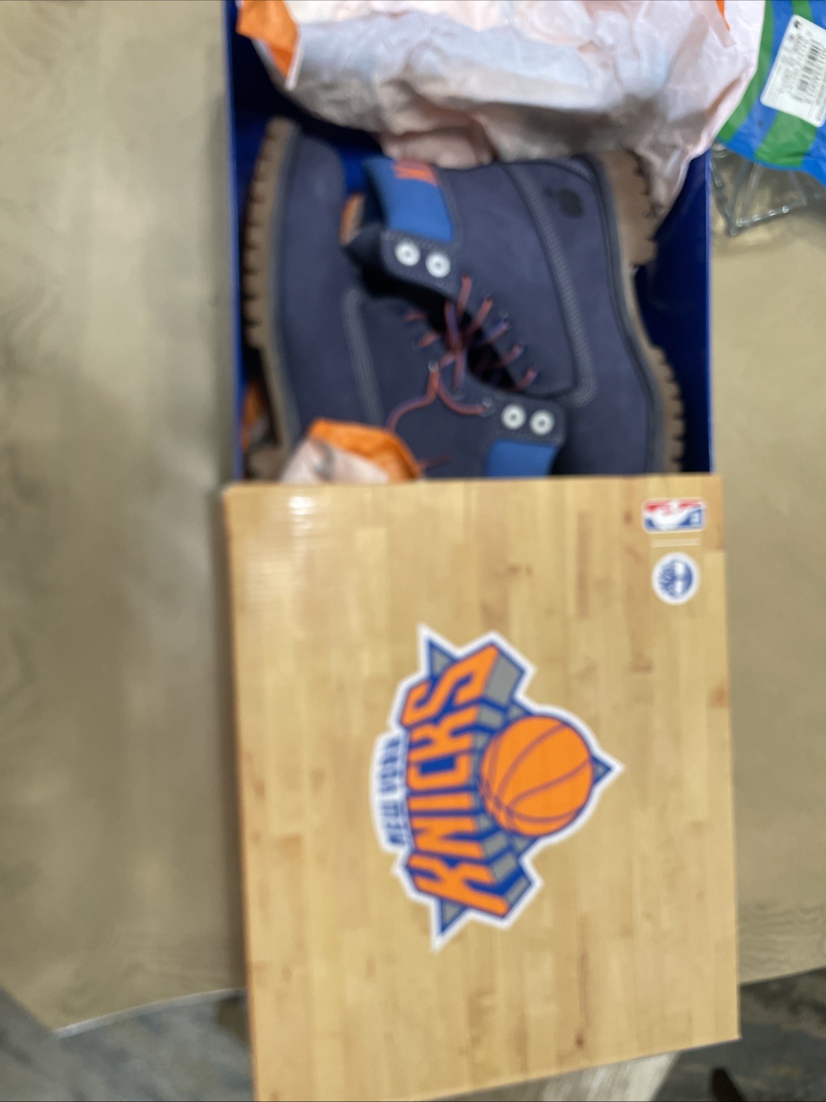 Timberland NBA New York Knicks Nubuck Lace-Up Ankle Work Boots Blue 8.5M