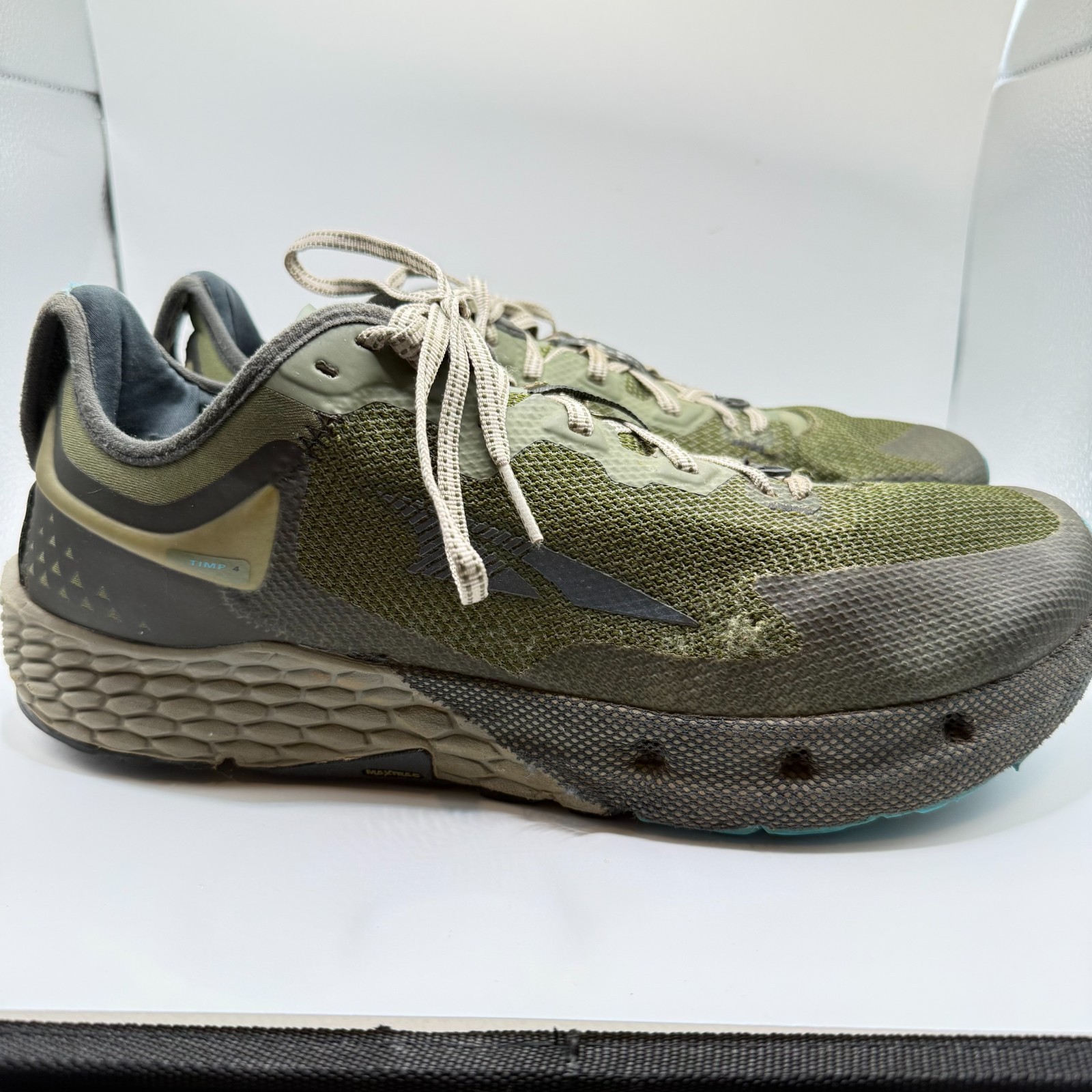 Altra Timp 4 Mens Trail Running Shoes Forest Green Lace Up Sneakers Size 12