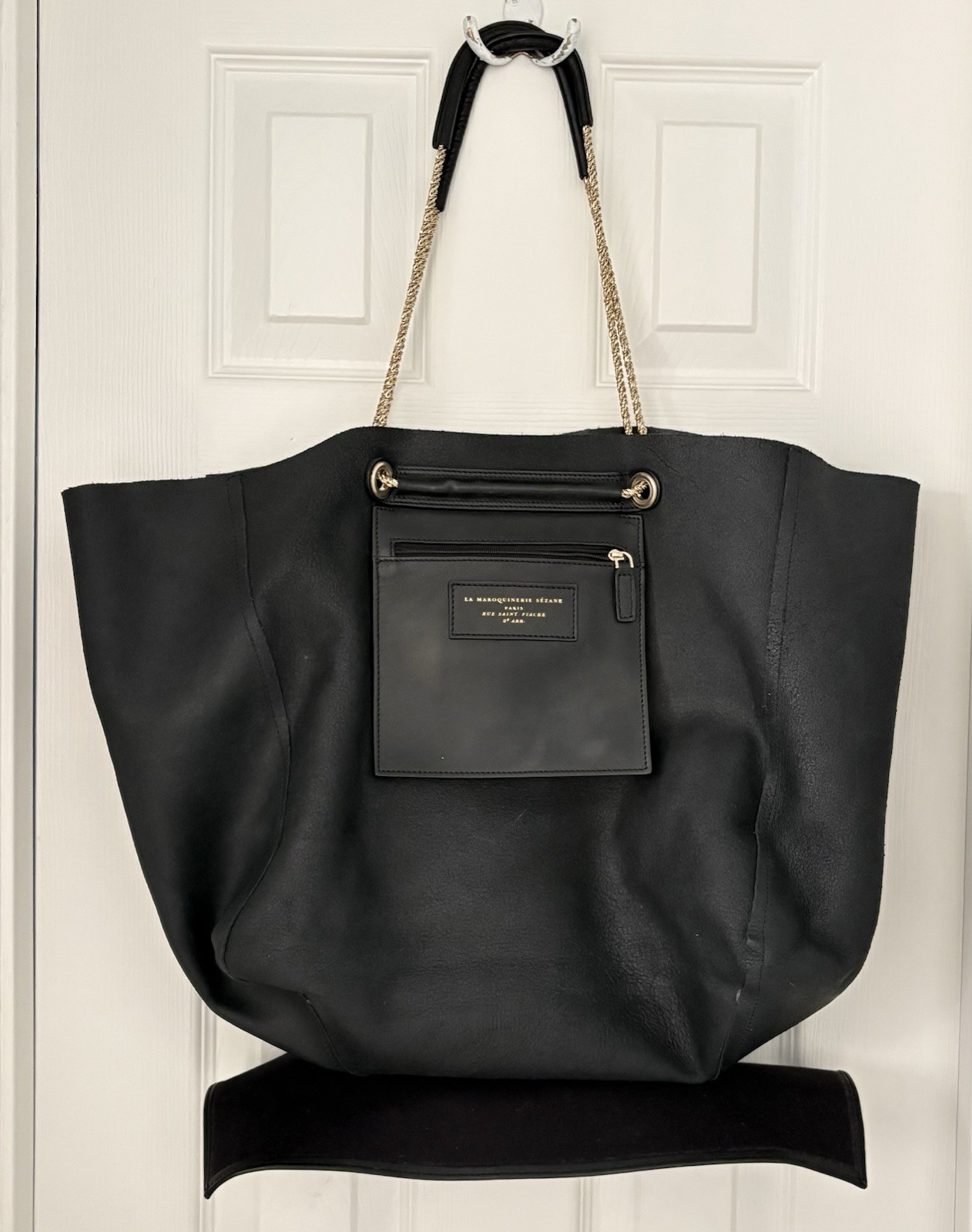 Sezane Gaby Tote Bag. Black Leather. Excellent Condition.