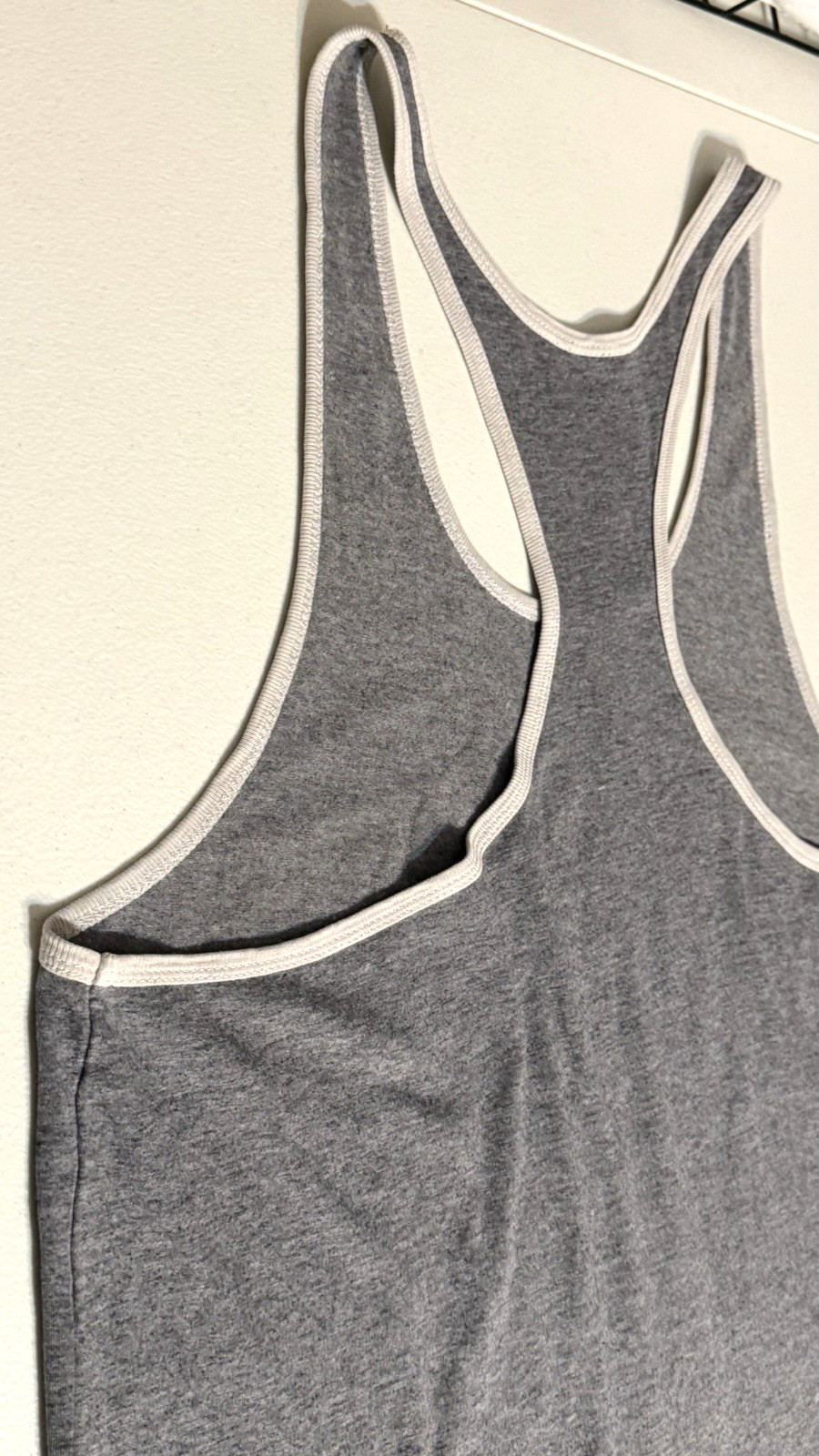 Vintage Gold’s Gym EXTRA LARGE GRAY YELLOW Racerback Muscle Tank Top *PRE LOVED*