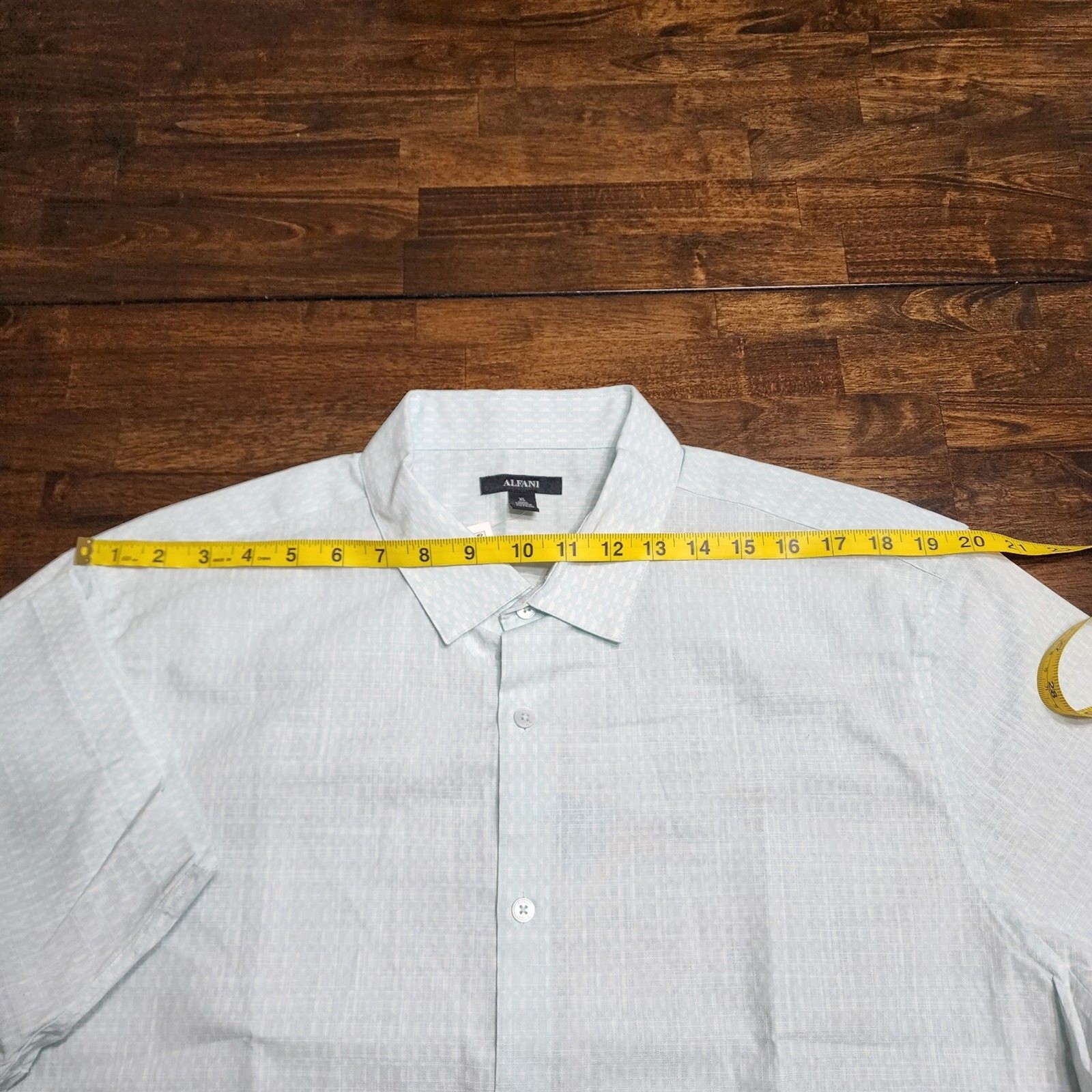 Alfani Tint Blue Short‑Sleeve Button‑Up Shirt – XL – 100% Cotton – NWT