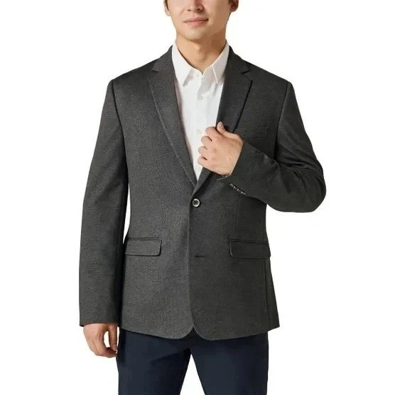 Infinity Linearflex Men’s Modern Fit Stretch Fabric Blazer Jacket, Gray, XL