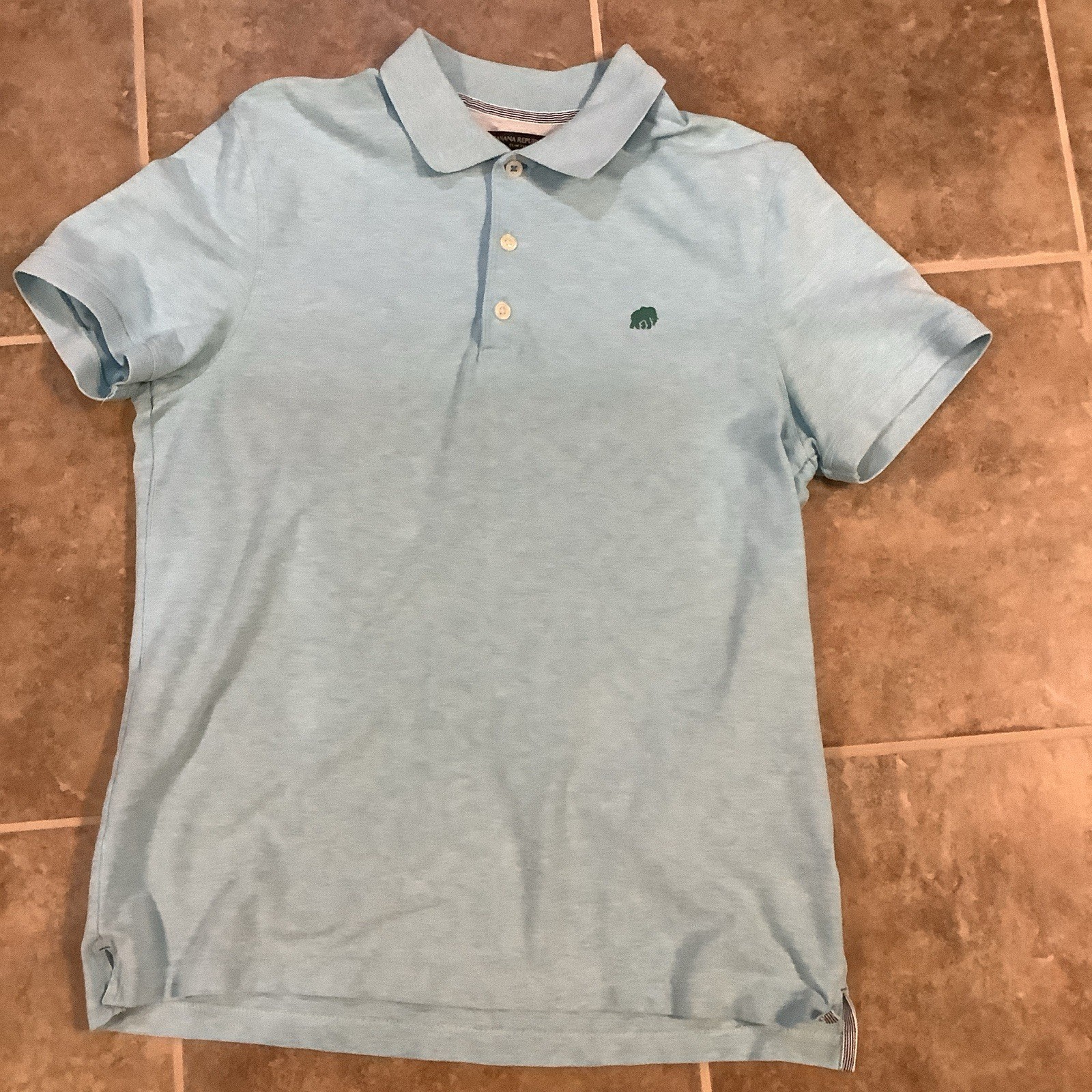 BANANA REPUBLIC Polo Shirt Large Light Blue