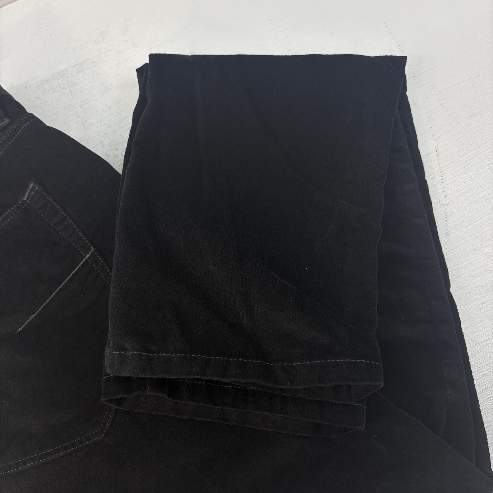 Sand Jeans Mens 35 X 34 Black Slim Fit Stretch Tapered Leg Sueded Touch Pants