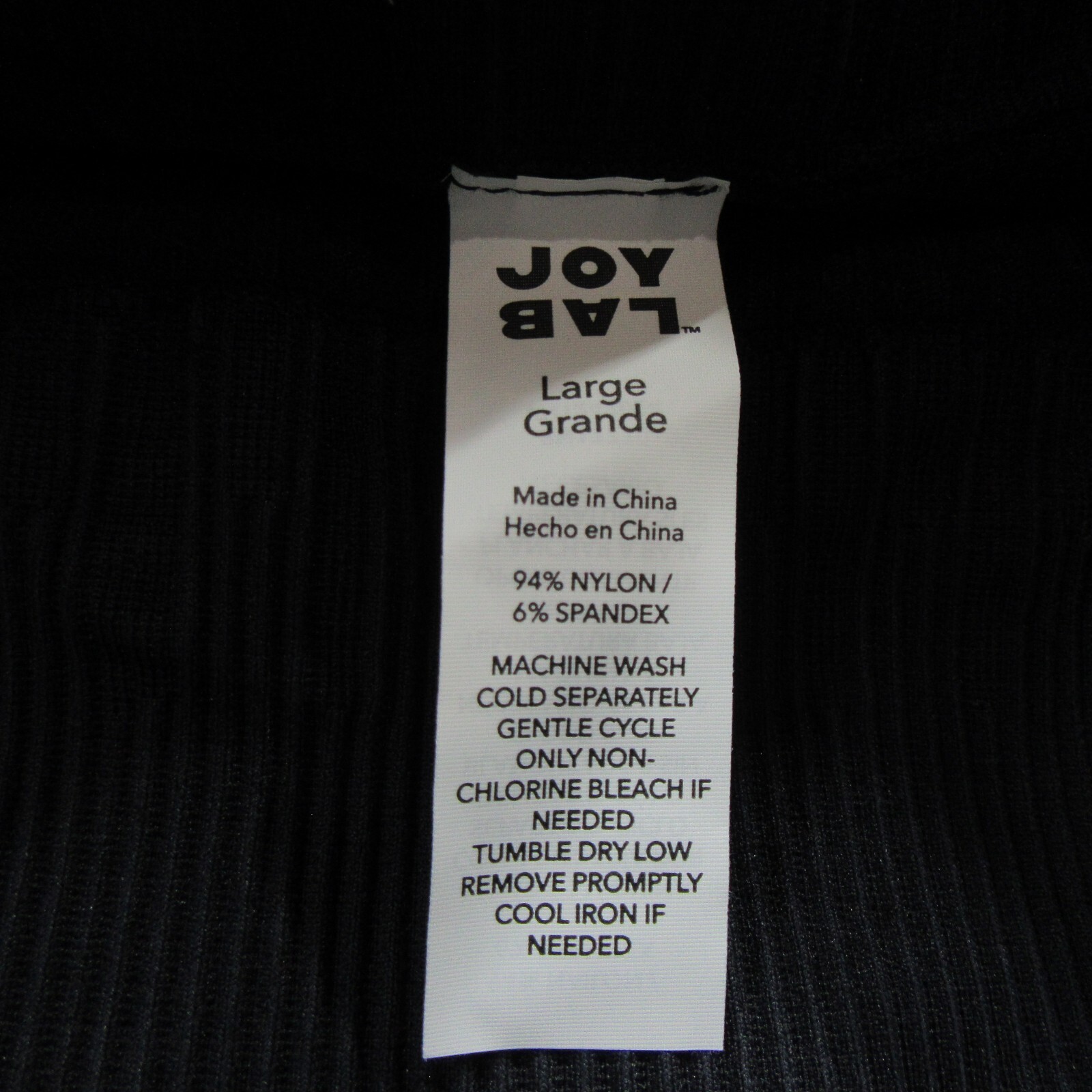 JoyLab Womens Size L High-Waisted 7/8 Legging Black Onyx