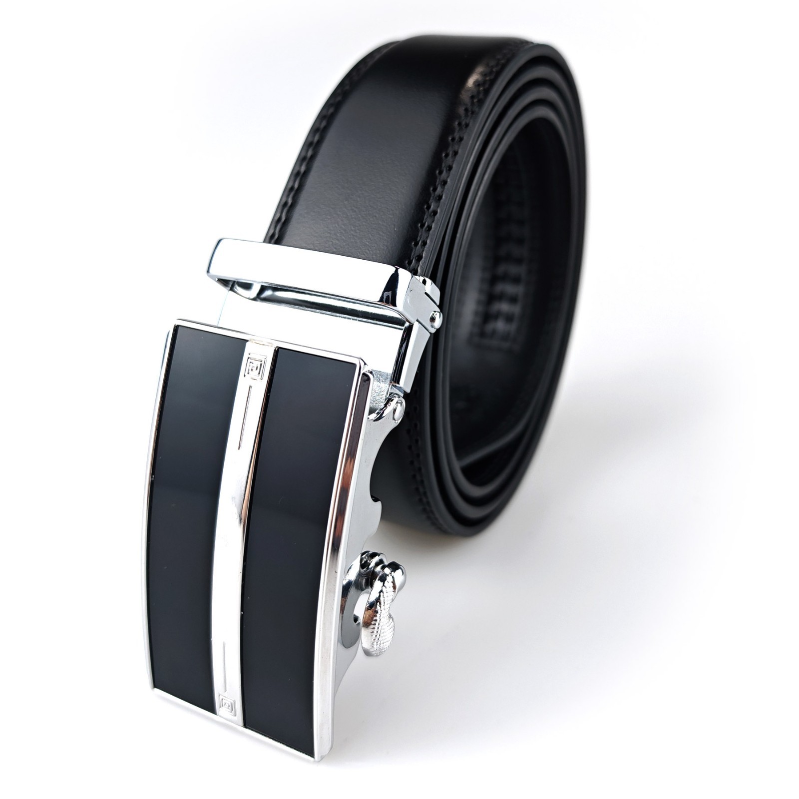 New Genuine Leather Mens Ratchet Belt Belts For Men Adjustable Automatic Buckle
