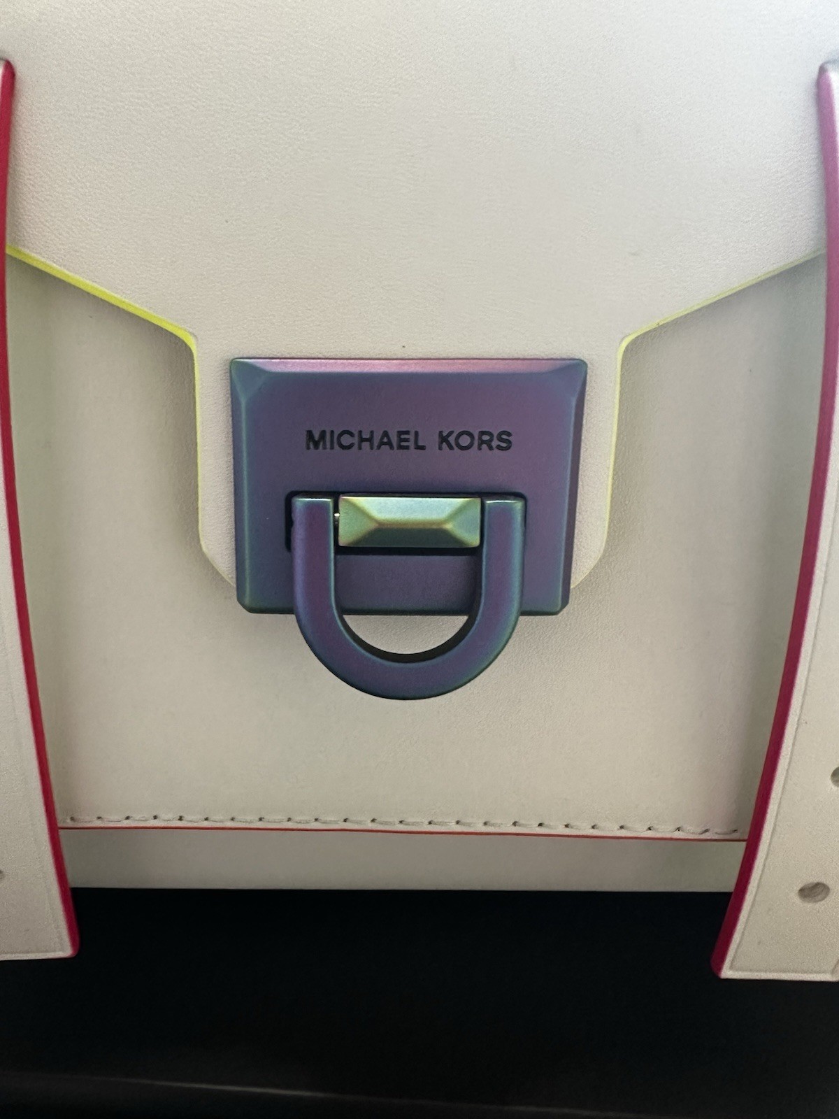 NWT Michael Kors Manhattan Medium Satchel Leather Optic White & Wallet Set