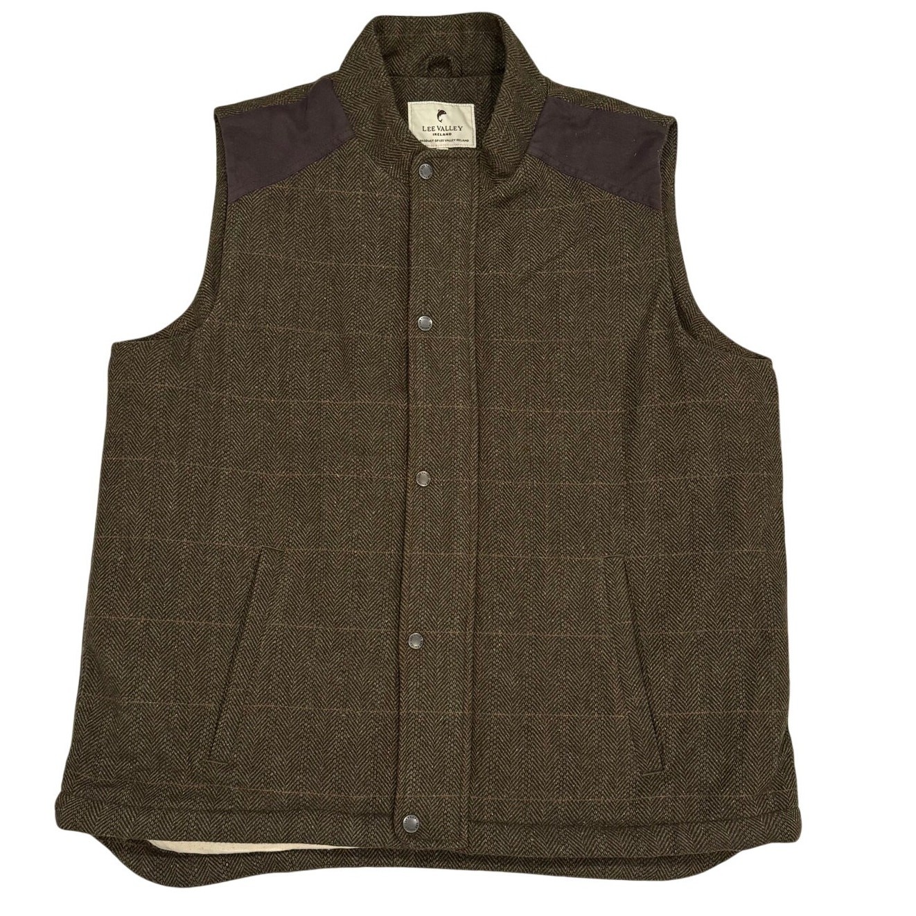 Lee Valley Ireland Kerry Tweed Vest Shooting Gilet Mens XL Irish Herringbone