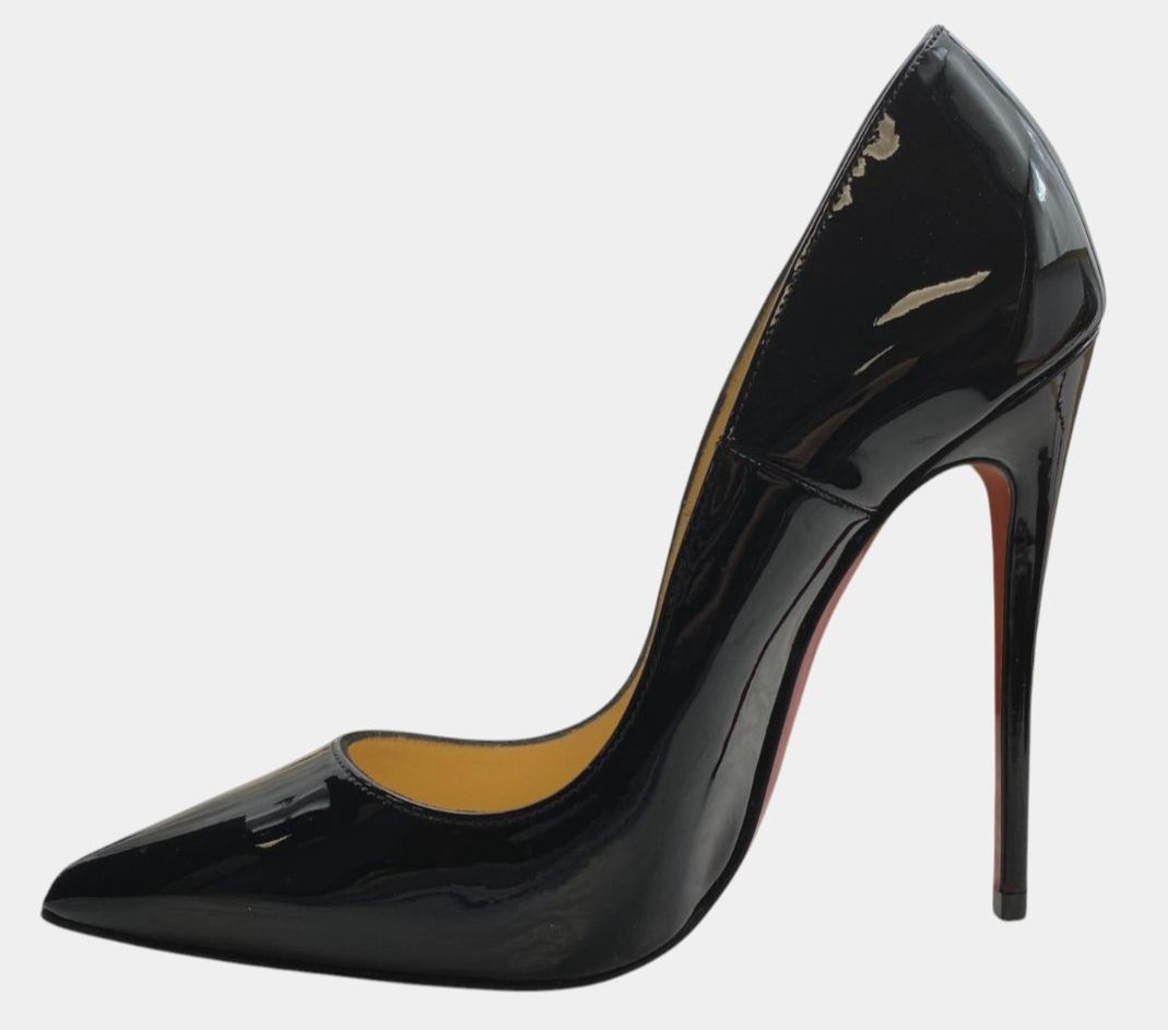 Christian Louboutin Women’s Black 120MM Kate Patent Pumps Heels Shoes Size 35
