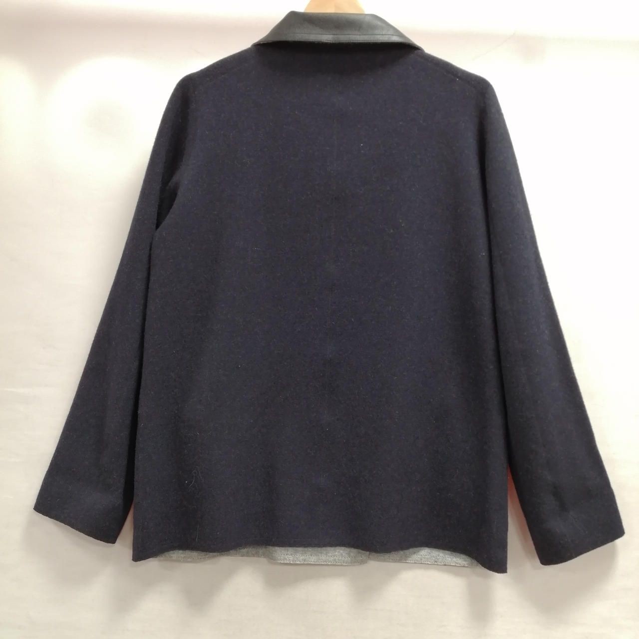 THE SECRET CLOSET Cashmere Blend Wool Short Coat Navy M Used