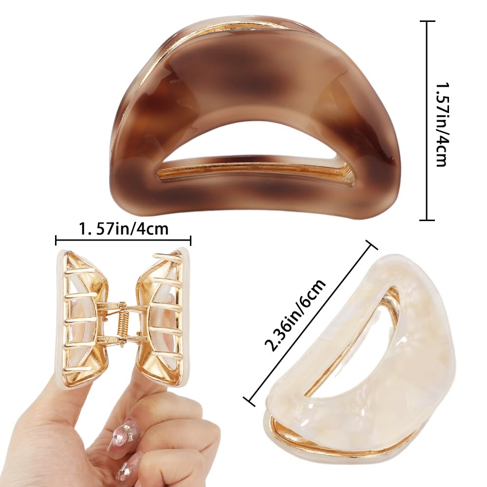 Tihebax Hair Clip, 3Pcs Medium Claw Clips for Women’s 1 Count (Pack of 3), 4
