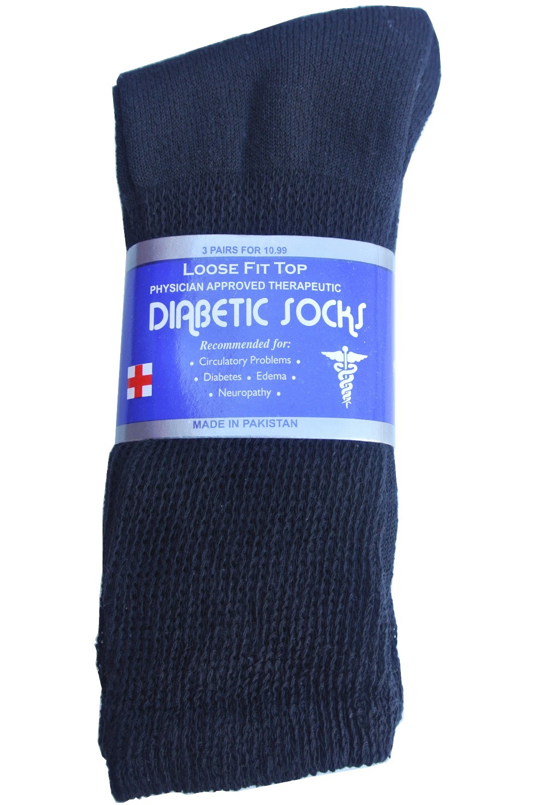 Diabetic BLACK CREW circulatory Socks Health Men’s & Women’s Cotton ALL SIZE