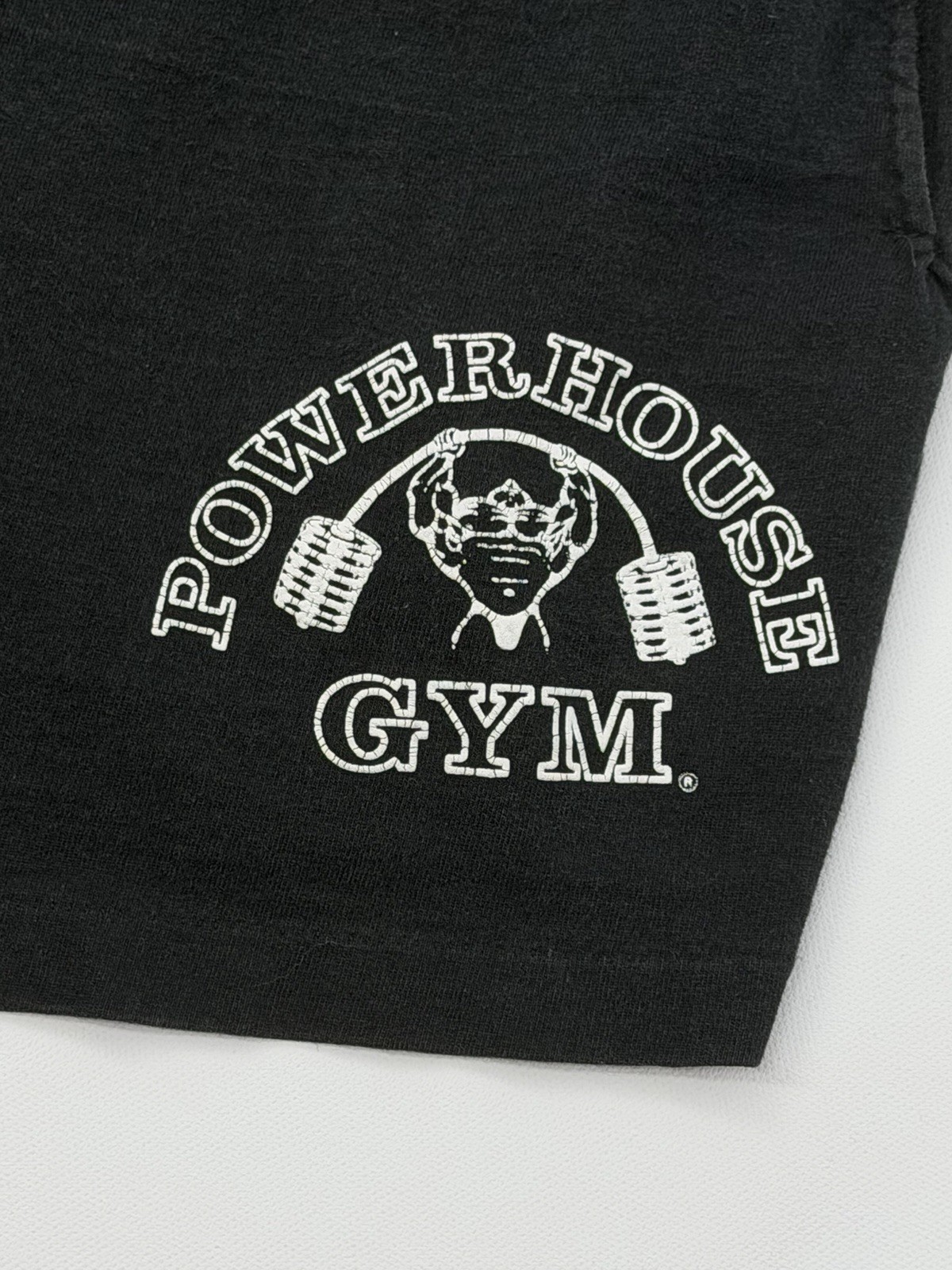 Vintage 90s Powerhouse Gym Athletic Workout Shorts Fruit If The Loom Large