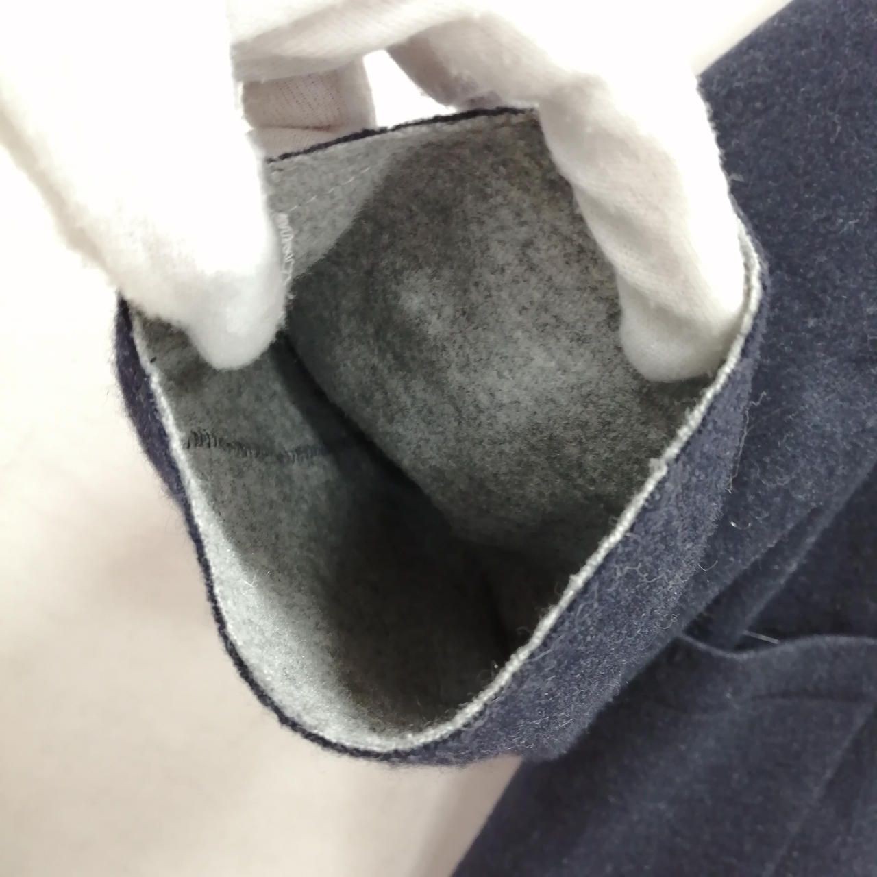 THE SECRET CLOSET Cashmere Blend Wool Short Coat Navy M Used