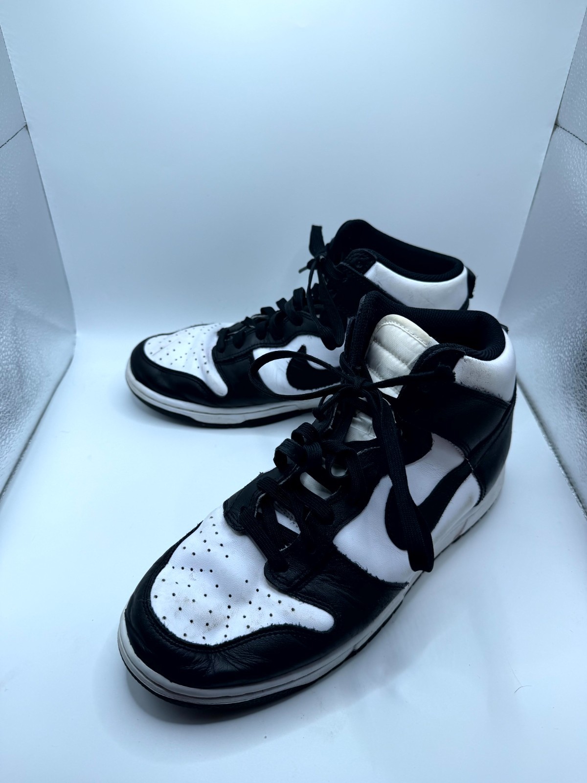Nike Dunk High DD1399-105 Mens 8.5 Sneaker Black White Leather Lace Up Shoes
