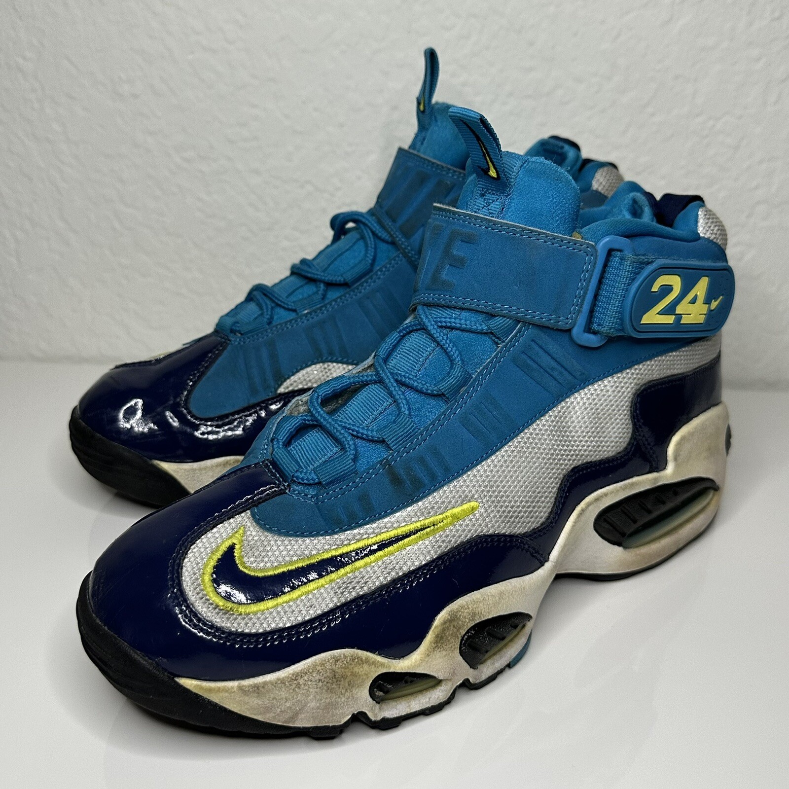 Nike Air Griffey Max 1 Pure Platinum Navy Varsity Royal Blue Size 9 Mens 2014 Og