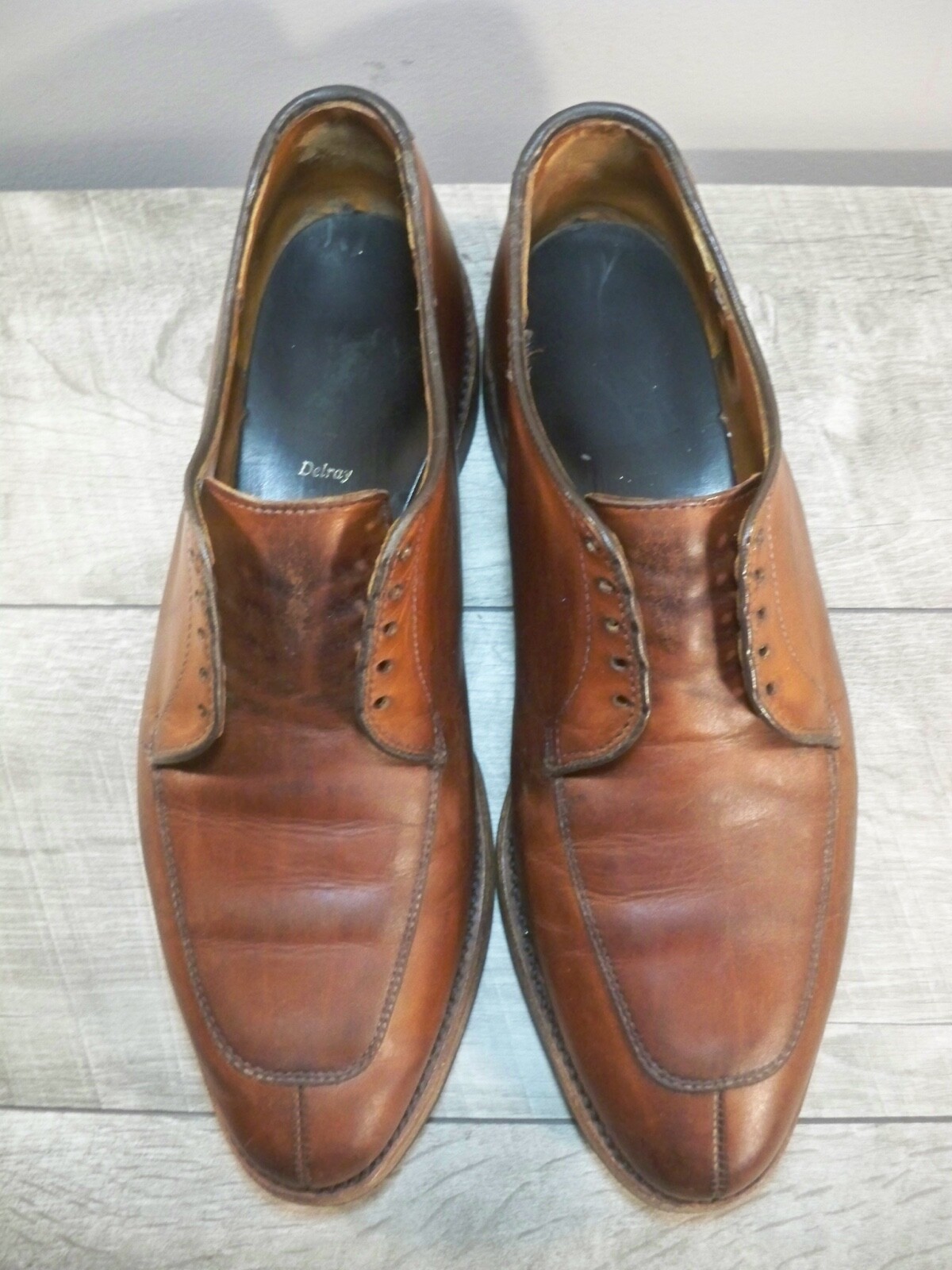 Mens Allen Edmonds Delray Lace Up Leather Bench Welt Dress Oxfords Shoes 8.5