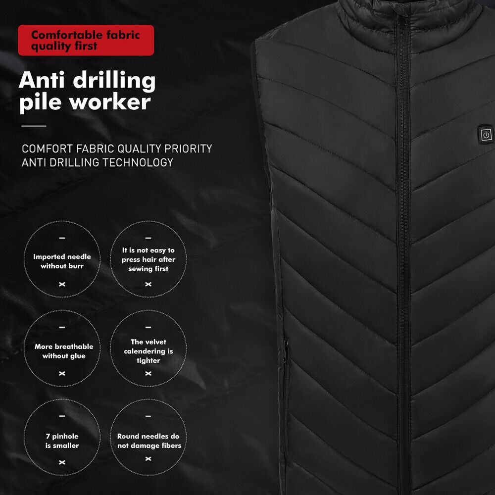 USB Motorcycle Heating Jacket Thermal Men Women’s Warm Vest Winter Self heated
