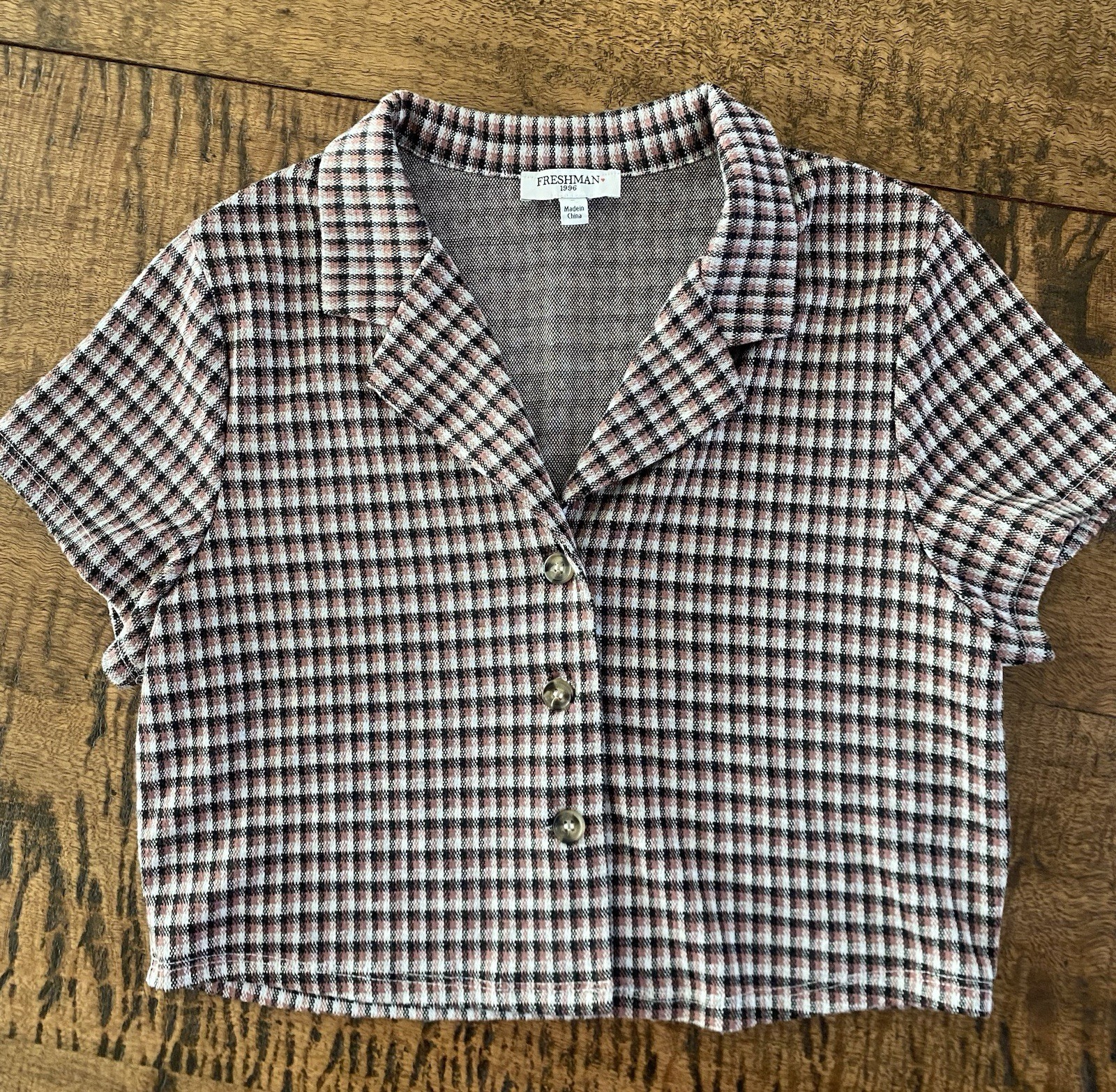 Freshman 1996 plaid cropped top Size L