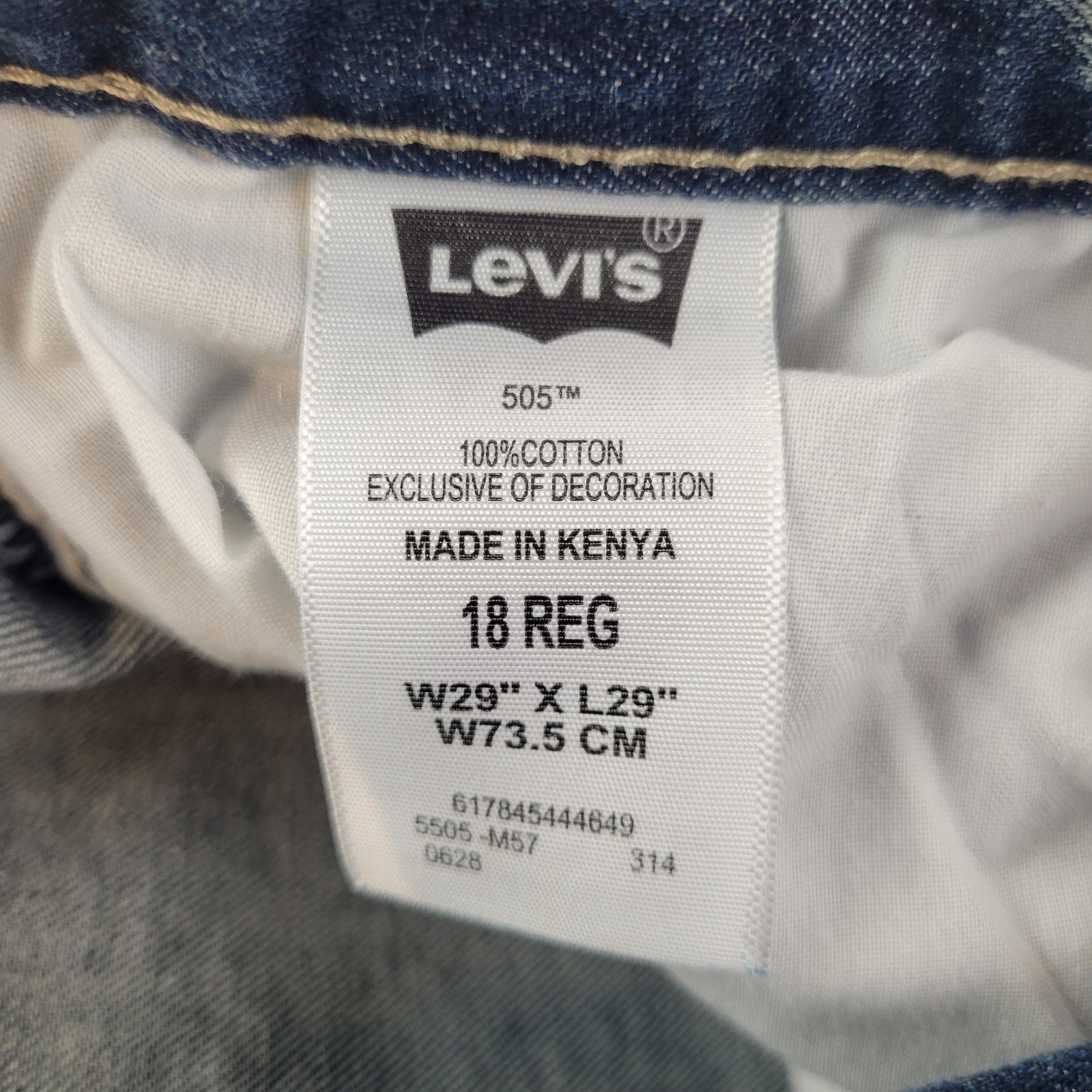 Levi Strauss Levi’s 505 Jeans Blue Denim Boys 18 Reg 29×29