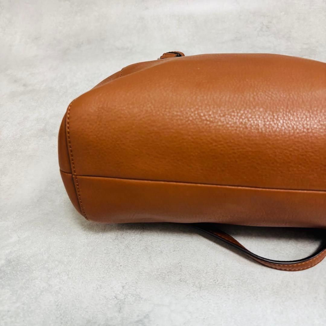 COACH F30281 2WAY Leather Handbag Brown 4a