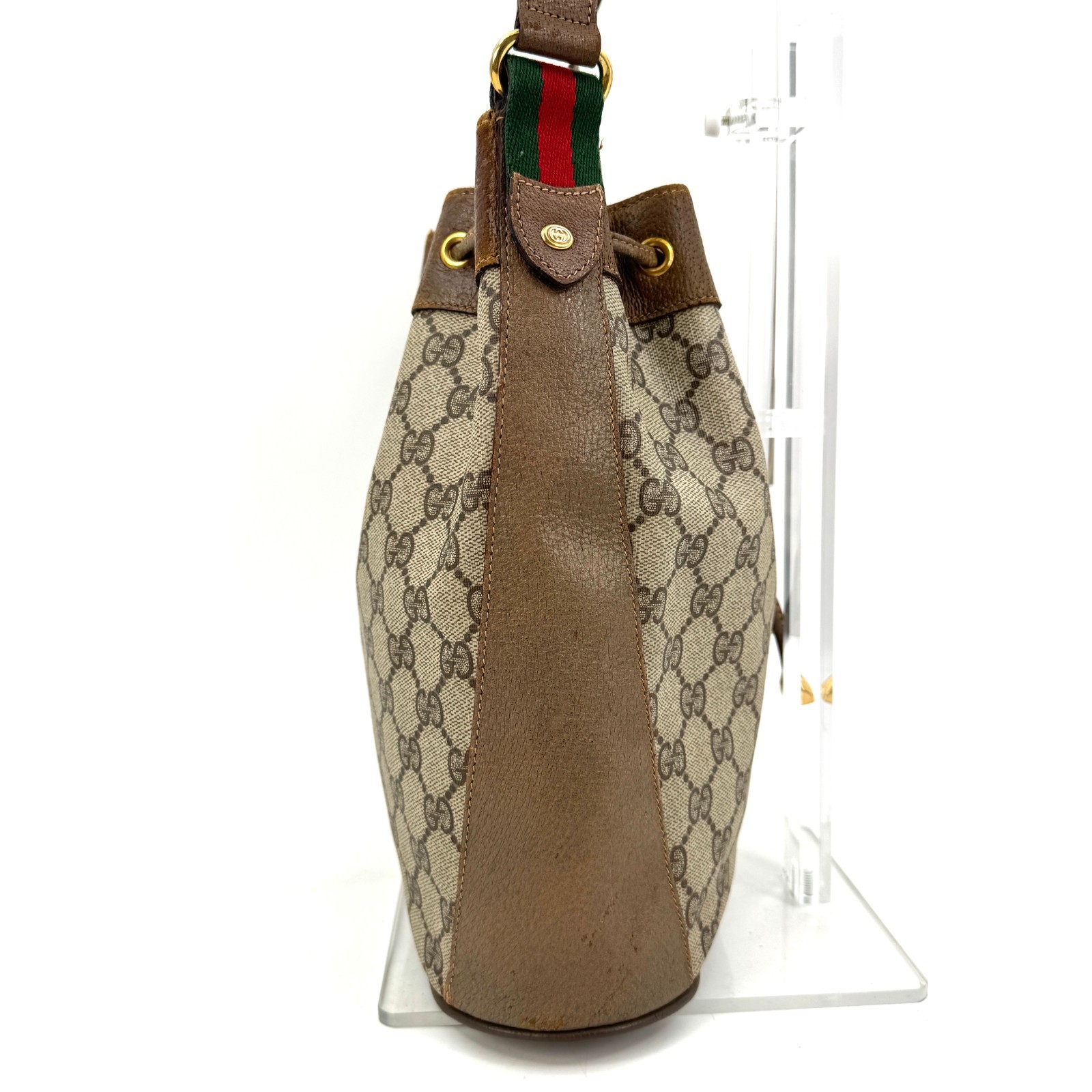 Vintage GUCCI Sherry Shoulder Bag Drawstring GG