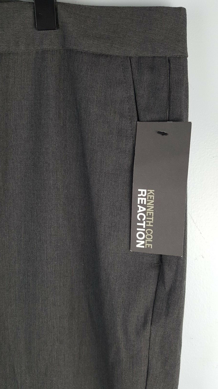 NWT Kenneth Cole Reaction Mens Pant-Tastic Core-Spring Pants Sz 38W Heather Gray
