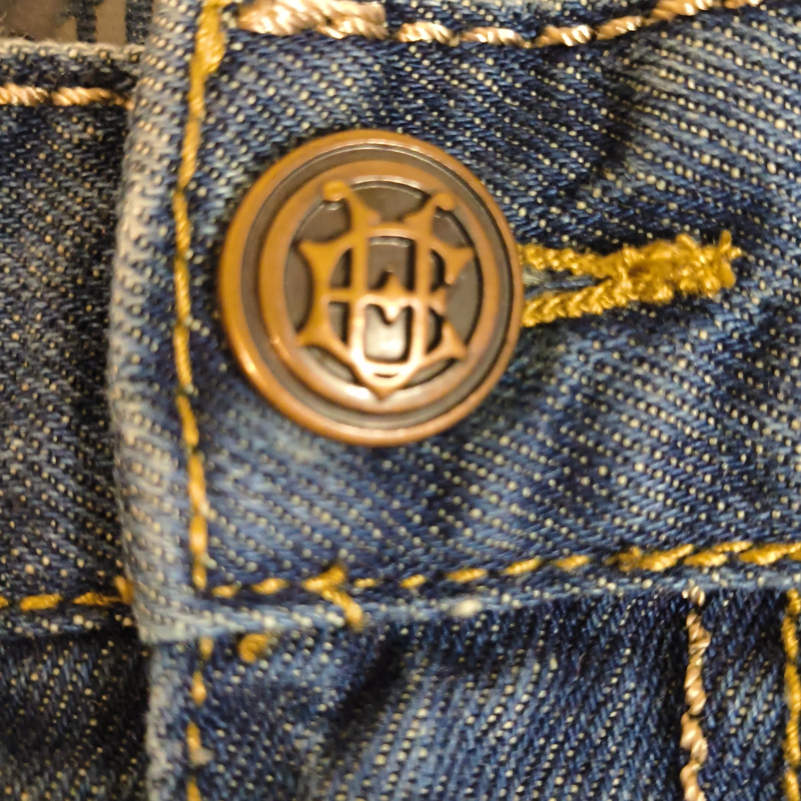 VTG Marc Ecko Men’s Jeans 39×31 Embroidered Crest-MARC Wave Hip Hop-Skater-Goth