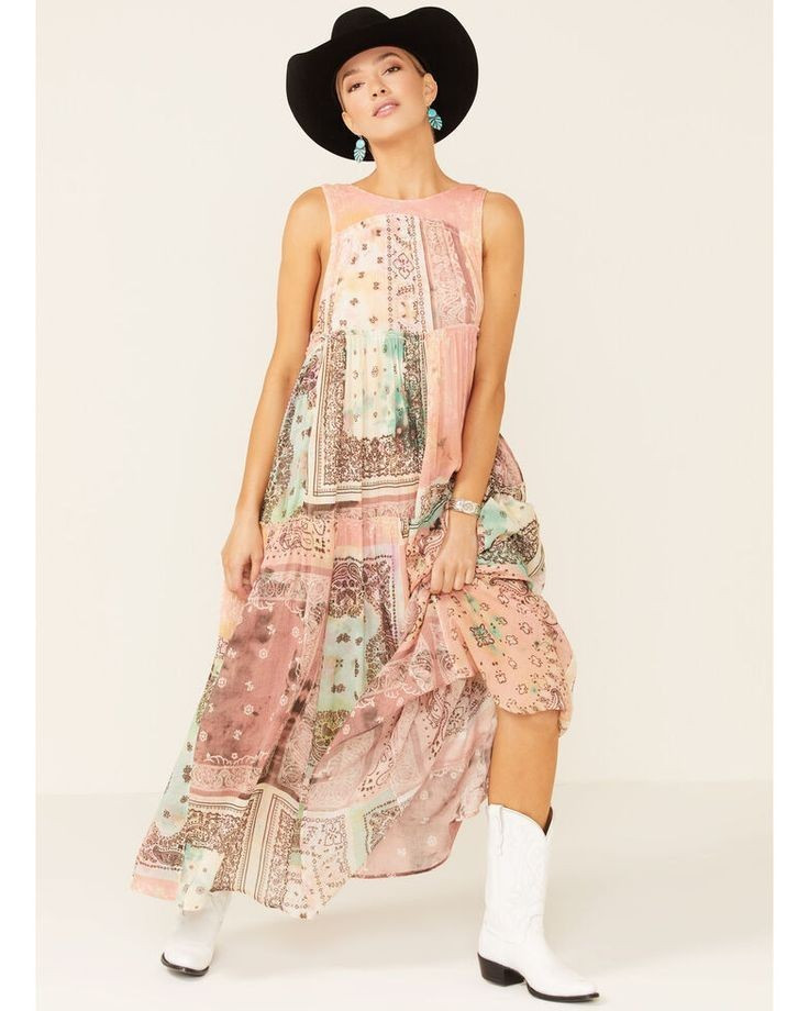 Free People Bandana Rama Patchwork Maxi Dress