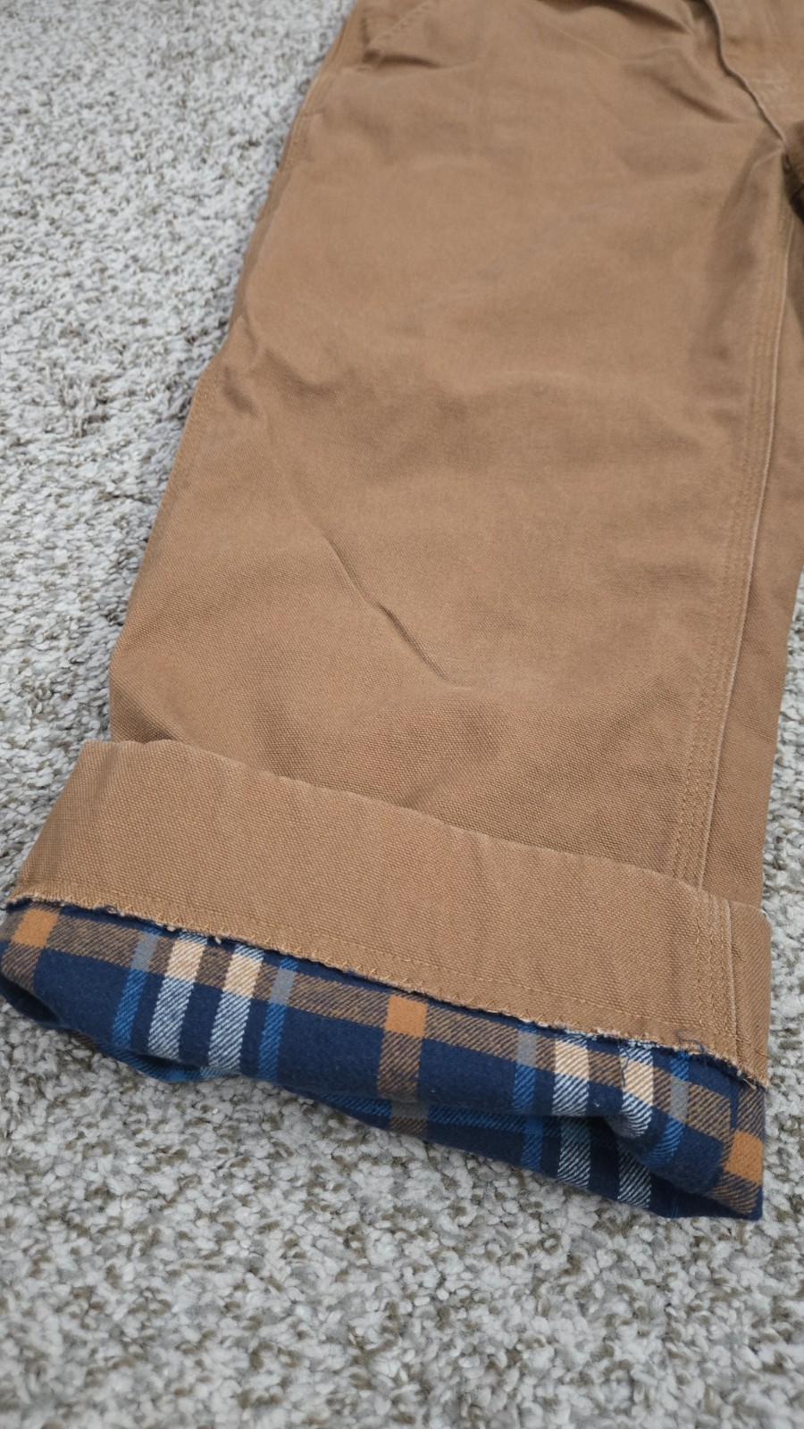 CARHARTT Youth Flannel Lined Canvas Pants Size 16 Inseam 21″ School Outdoors