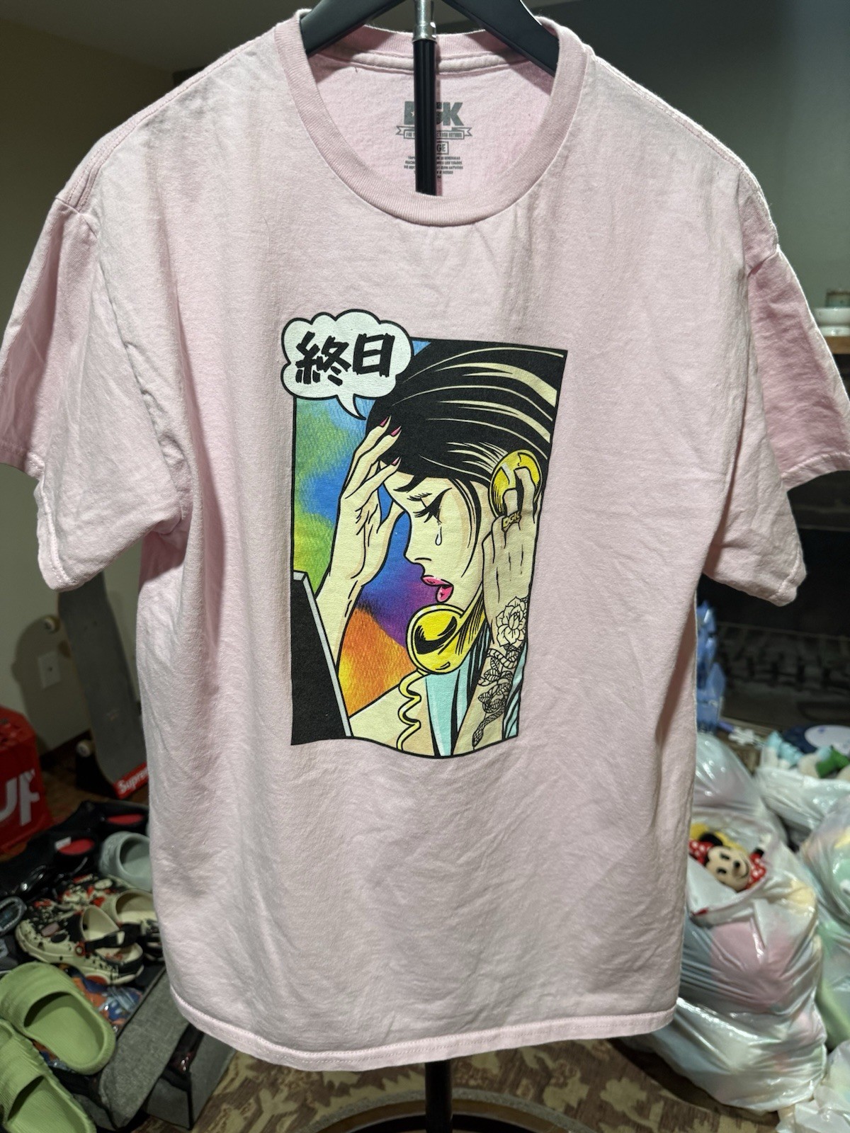 DGK Japanese Anime Girl Graphic T-Shirt Pink Men’s Large Skate Streetwear