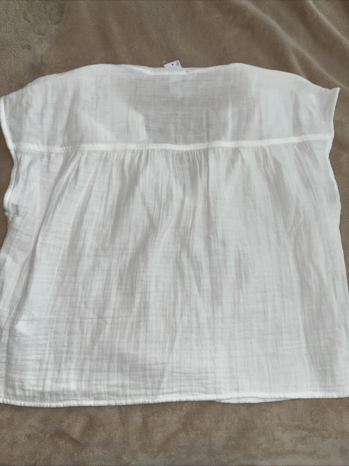 Old Navy Women’s White Crinkle Glaze Top Size S