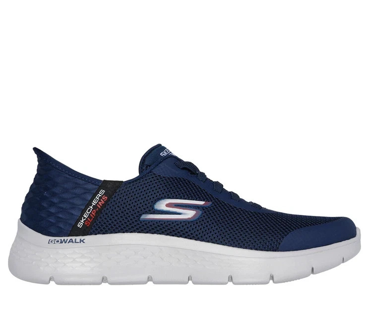 SKECHERS Go Walk Flex Hands Free Navy Slip-ins Sneaker Men’s sizes 7-14