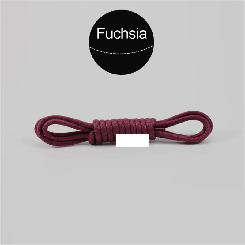 1Pair Waxed Cotton round Shoe Laces Coloured Leather Shoes Lace Waterproof Shoel