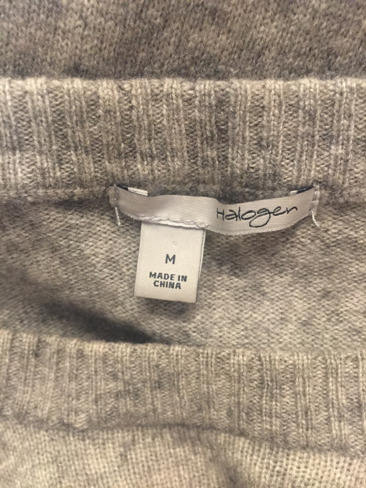 Nordstrom Halogen M Gray Pullover Sweater 90% Wool 10% Cashmere W Long Sleeve