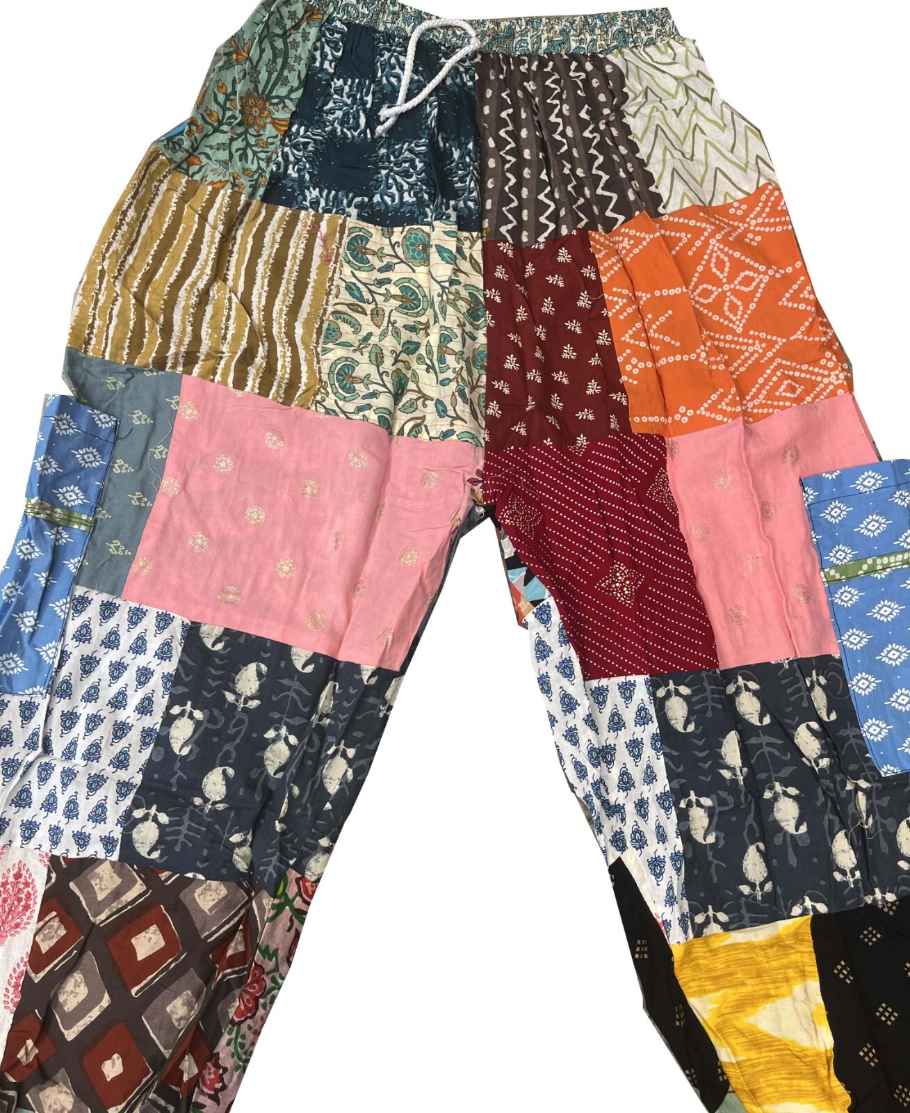 Funky Hippie Handmade Unisex Pants, Patchwork Multi Color Beautiful Harem Pant