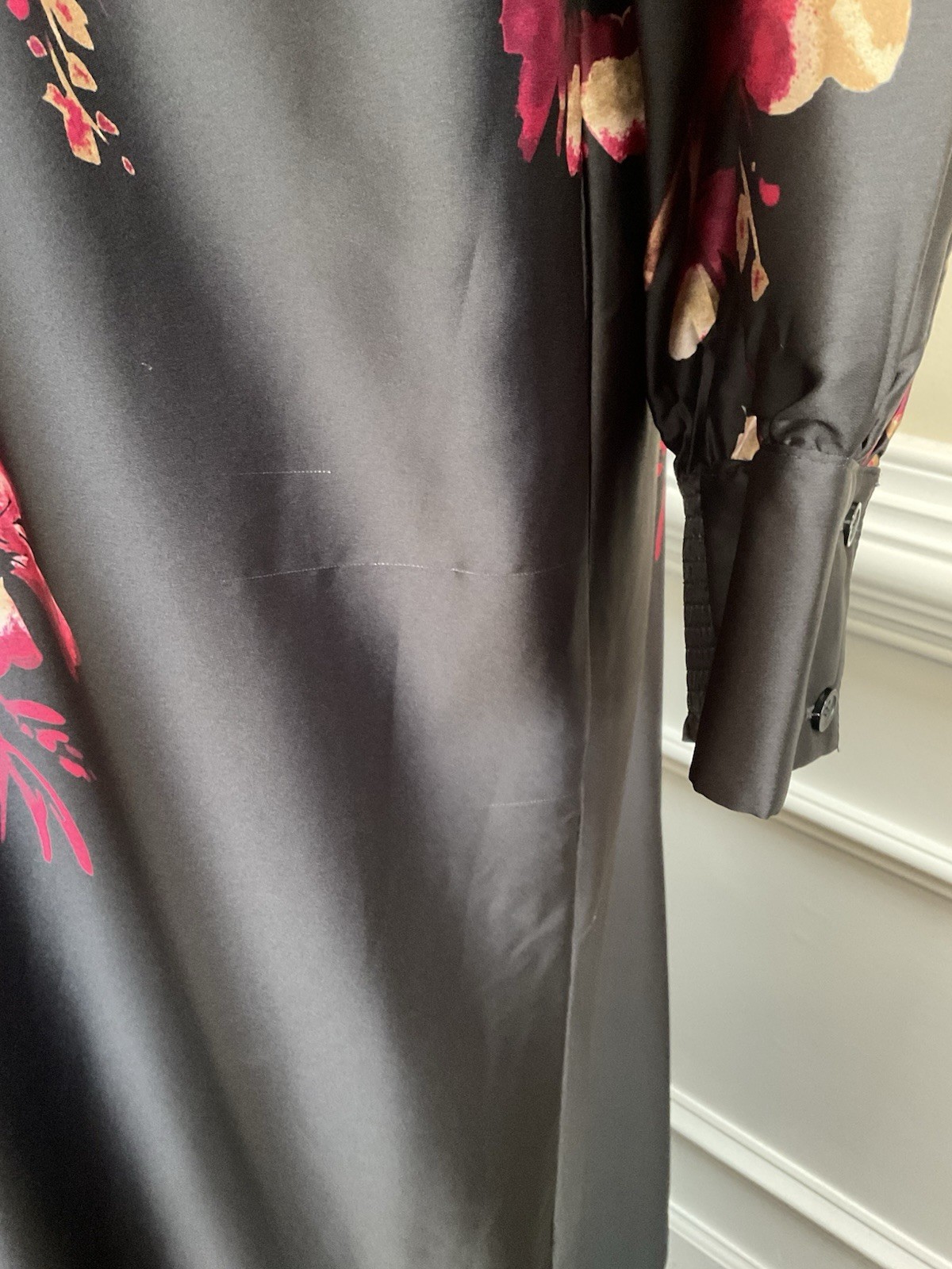 Chicos Plus Size Leaf Print Shirt Dress Long Sleeve Hidden Buttons Size 3.5/18