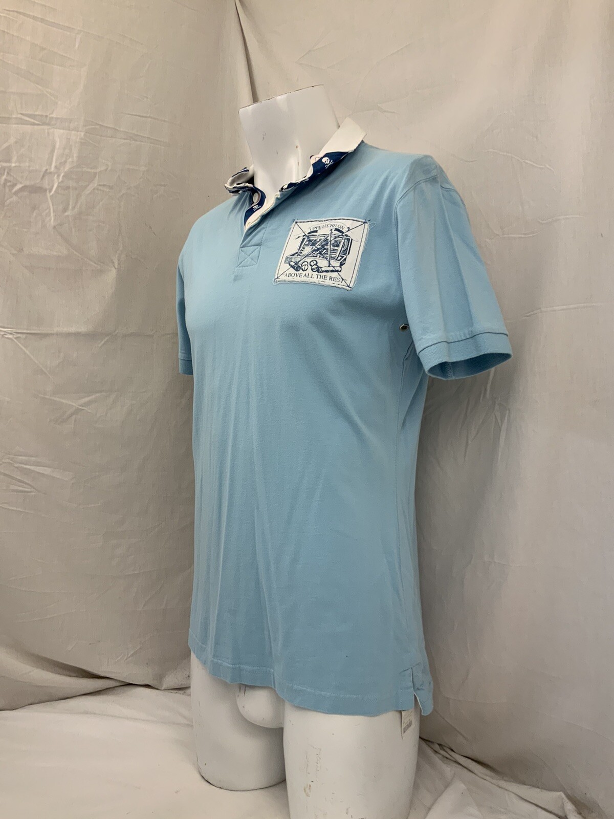Carpe Shirt M Blue Polo Short Sleeve 100% Cotton NWT YGI W1-184