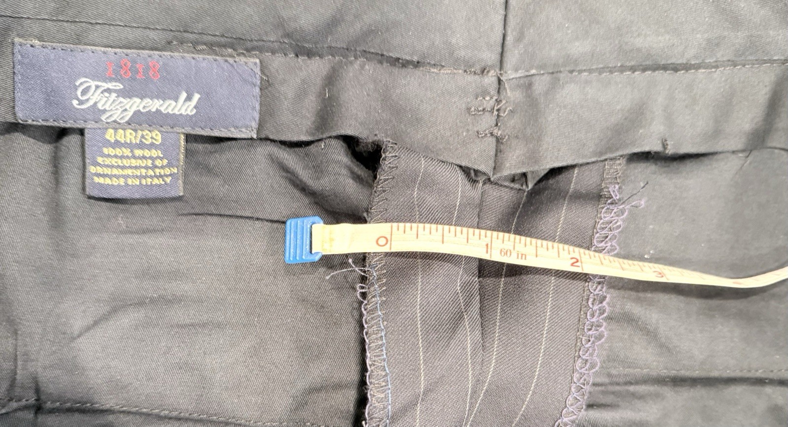 Brooks Brothers Fitzgerald Wool Blue Striped Suit 40R Jacket 34×29 (+2.5″) Pants