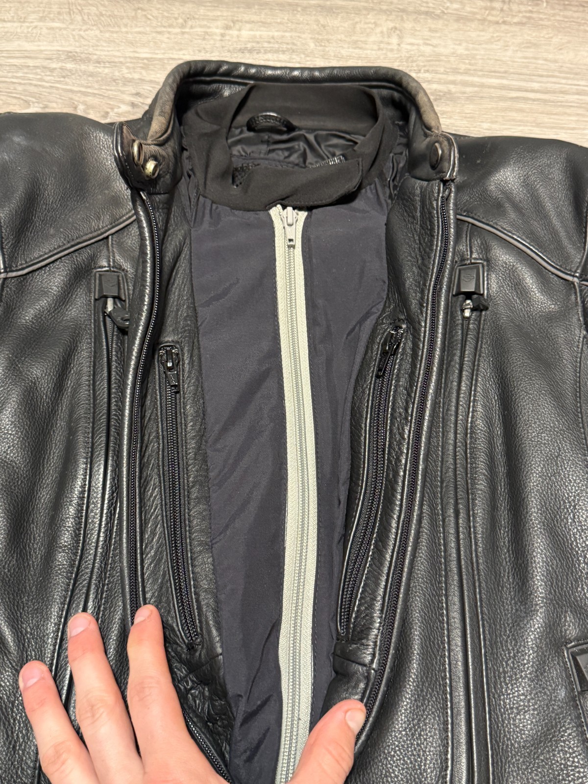 VTG 2006 Harley Davidson FXRG Leather Motorcycle Jacket Women’s Large 98520-05VW