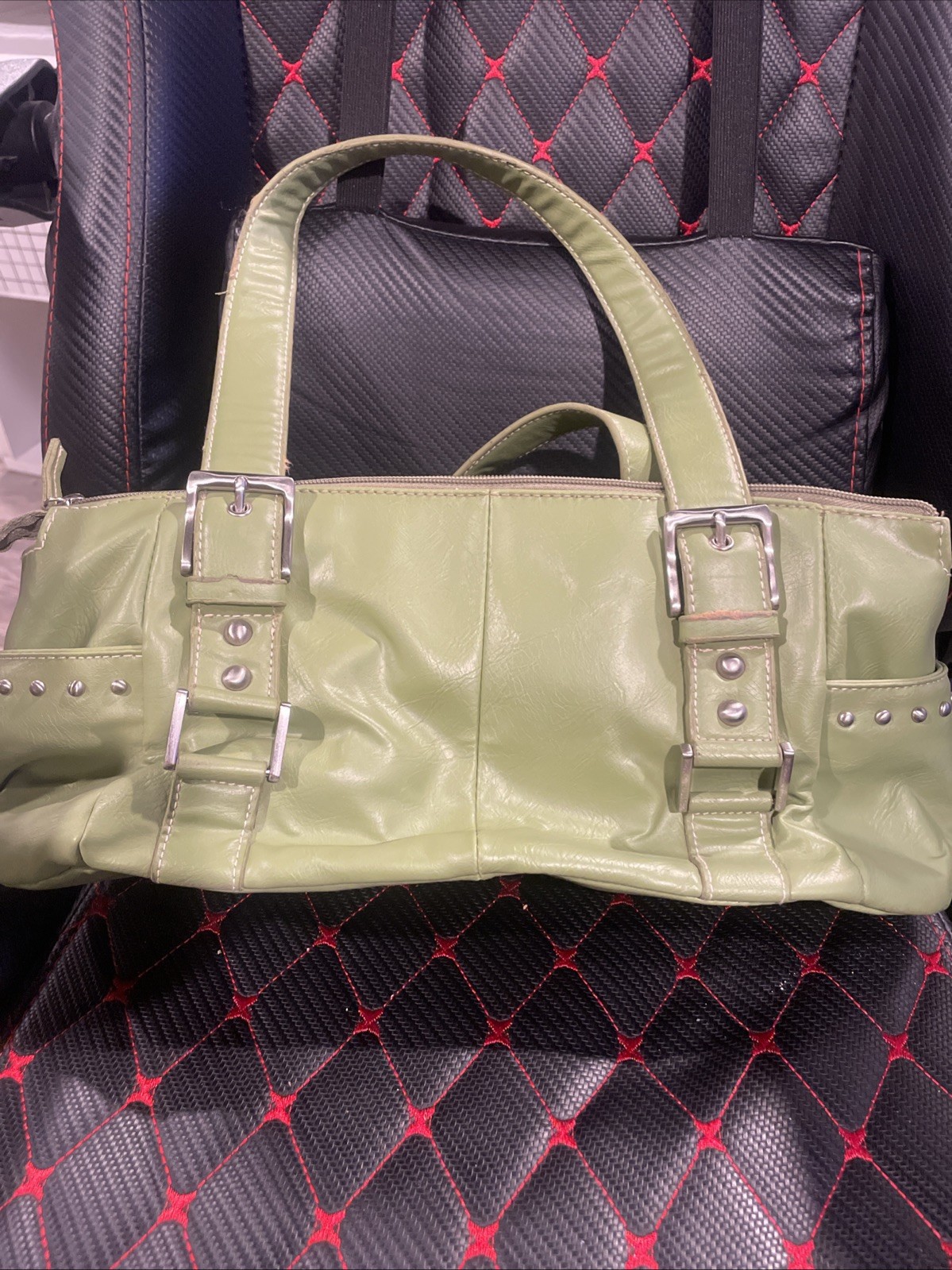 Worthington Vibrant Green PVC Faux Leather Handbag Purse