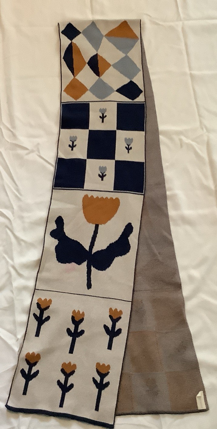 Biquette Toni Darling Frank Scarf 100% Egyptian Cotton 10” X80” $75 OP NWOT