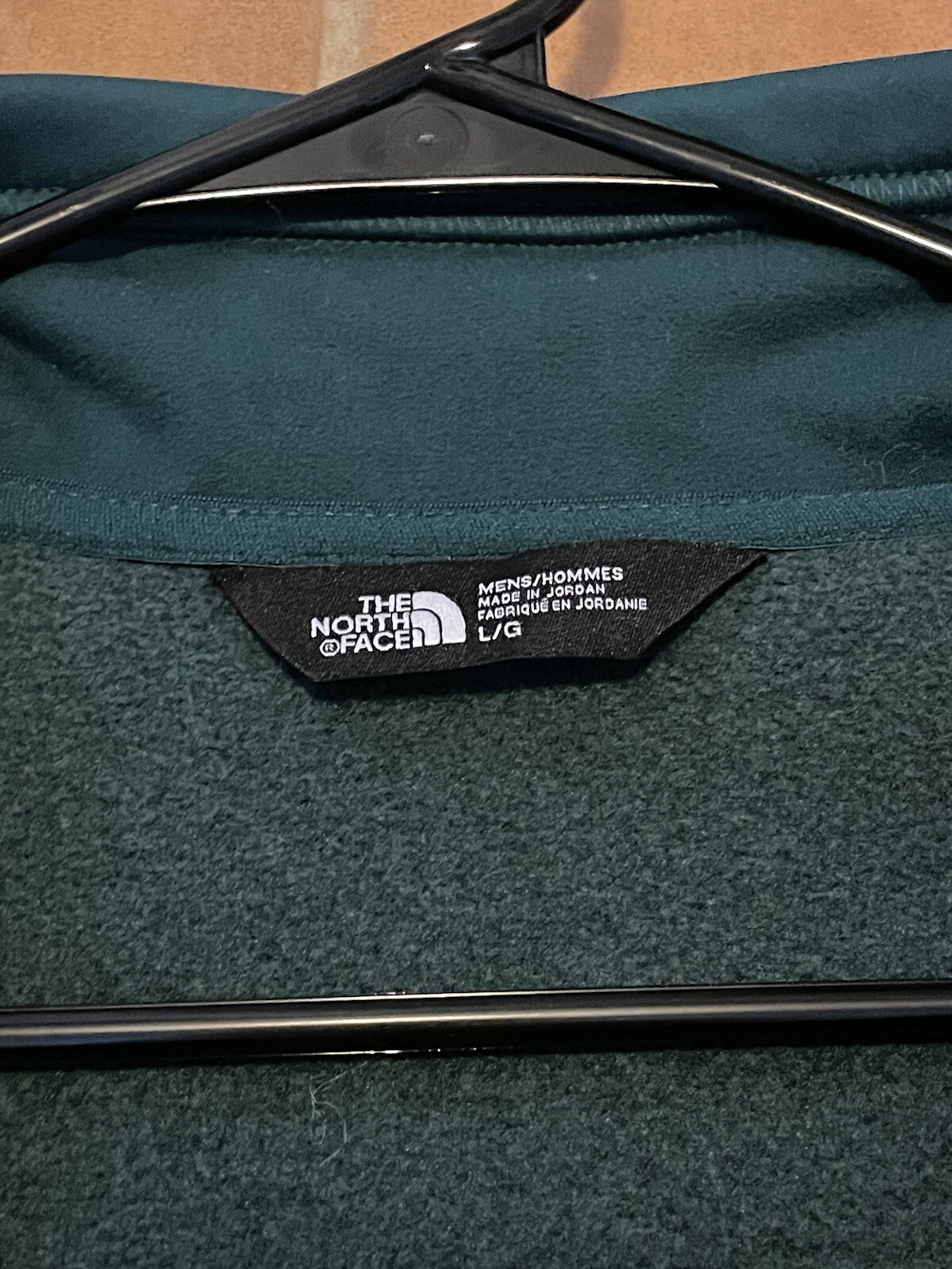 North Face Men’s Jacket L Green Grey NF0A39M9 Fleece Lined Zip