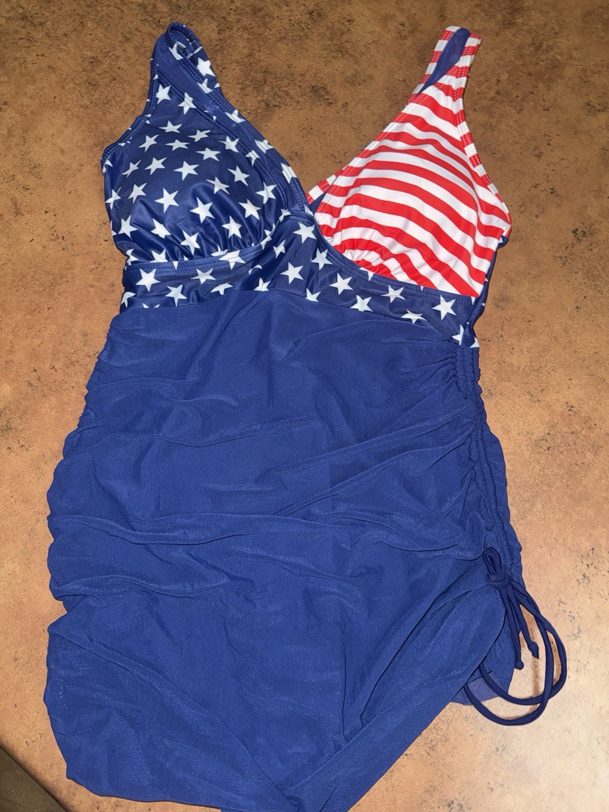 Blooming Jelly Women’s One-Piece Swimdress Stars & Stripes American Flag M