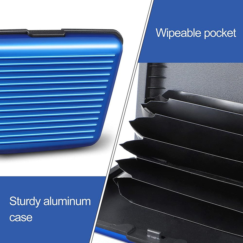 Credit Card Protector,RFID Blocking Aluminum Wallet Women Mens Credit Cards Case