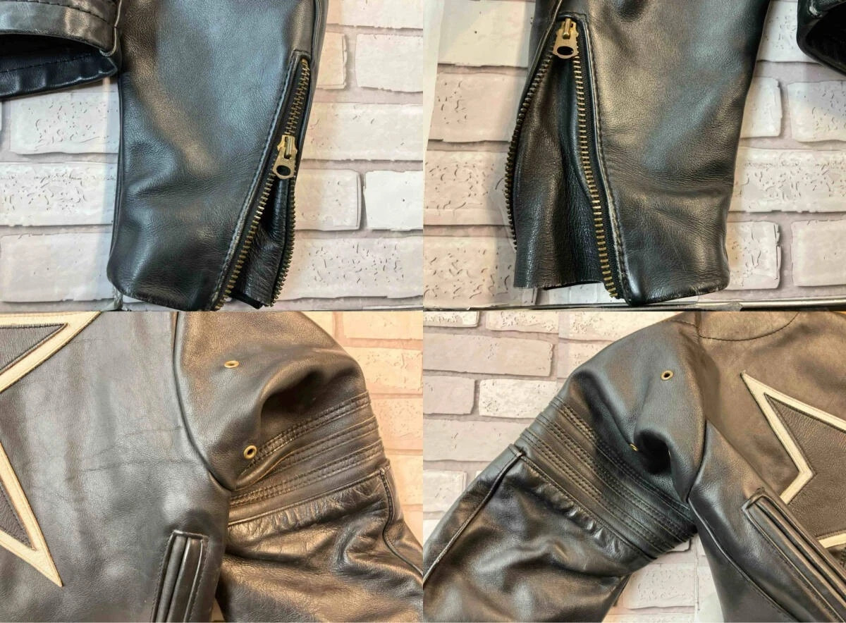 Vanson One Star unique Leather Motorcycle Race Jacket Black